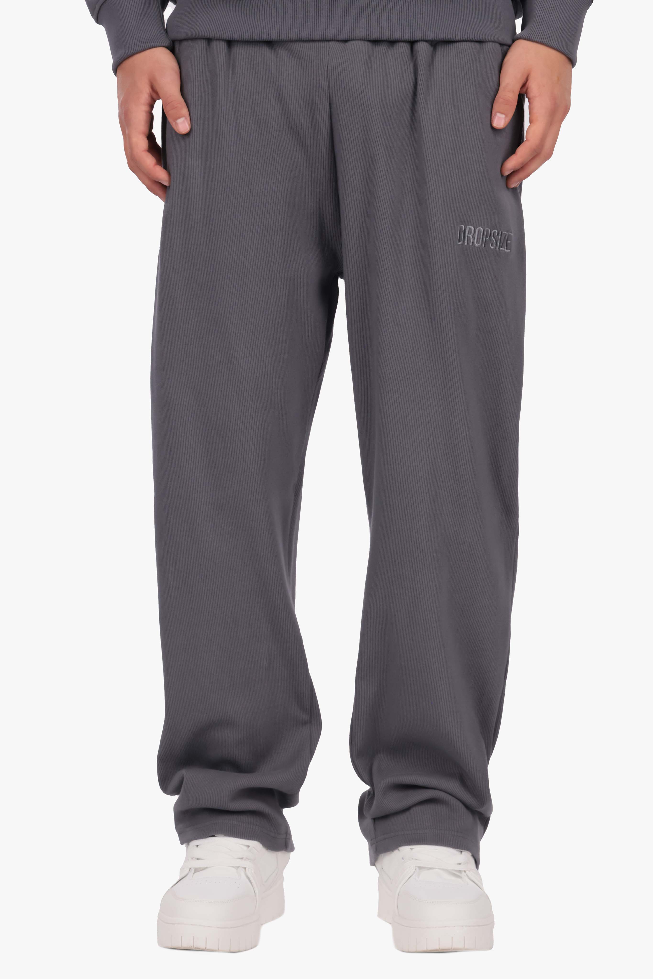 RIB OPEN LEG JOGGER STEEL GREY
