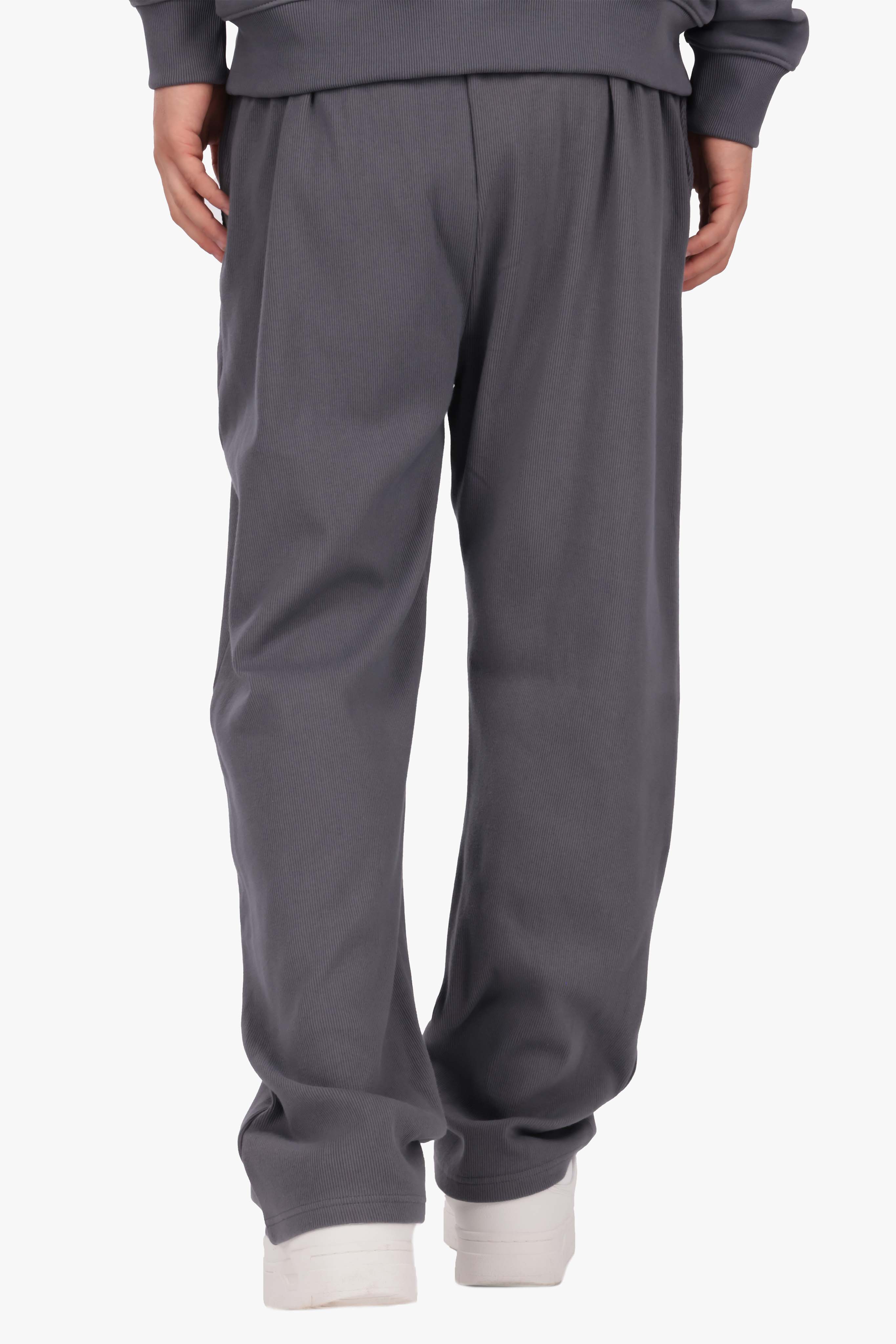 RIB OPEN LEG JOGGER STEEL GREY