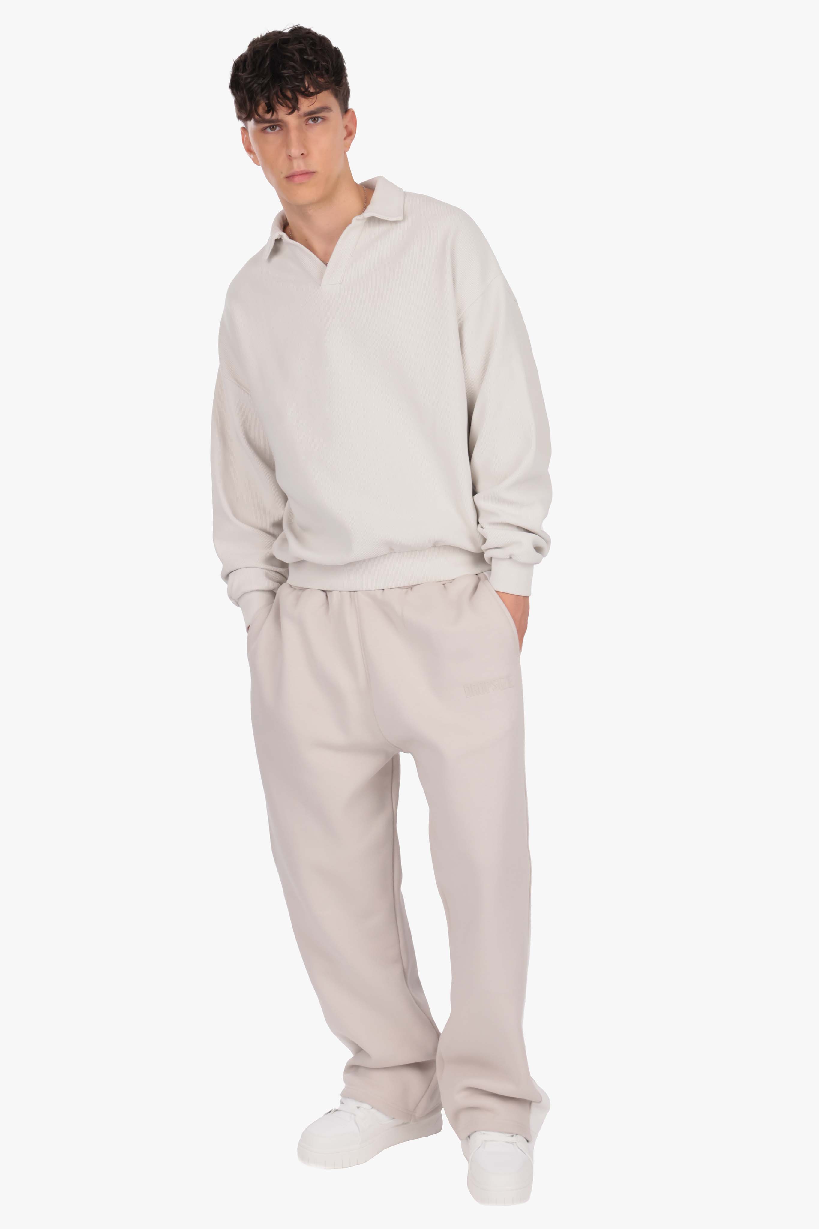 OPEN LEG JOGGER CONTRAST SIDESTRIPE MOON BEAM