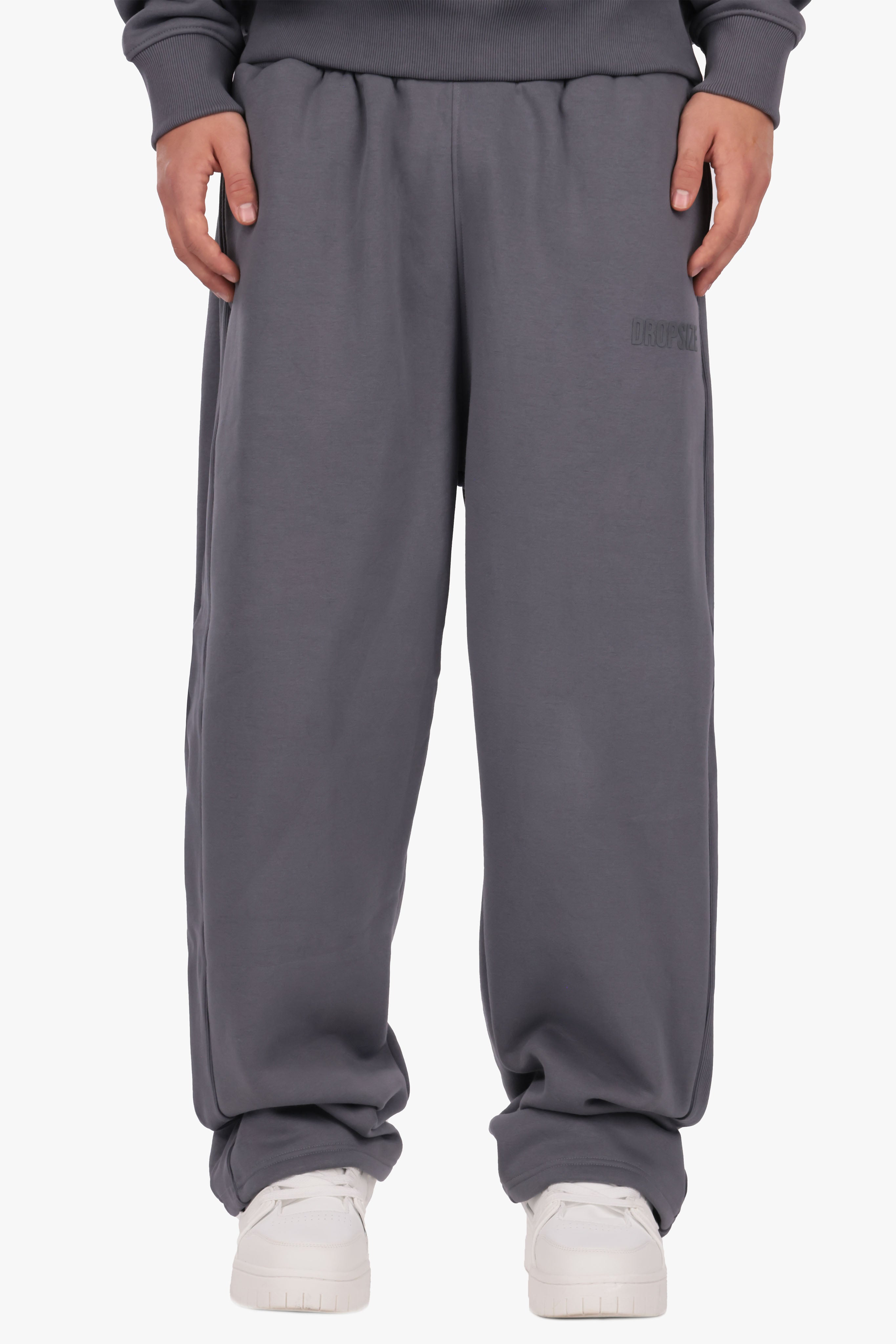 OPEN LEG JOGGER CONTRAST SIDESTRIPE STEEL GREY