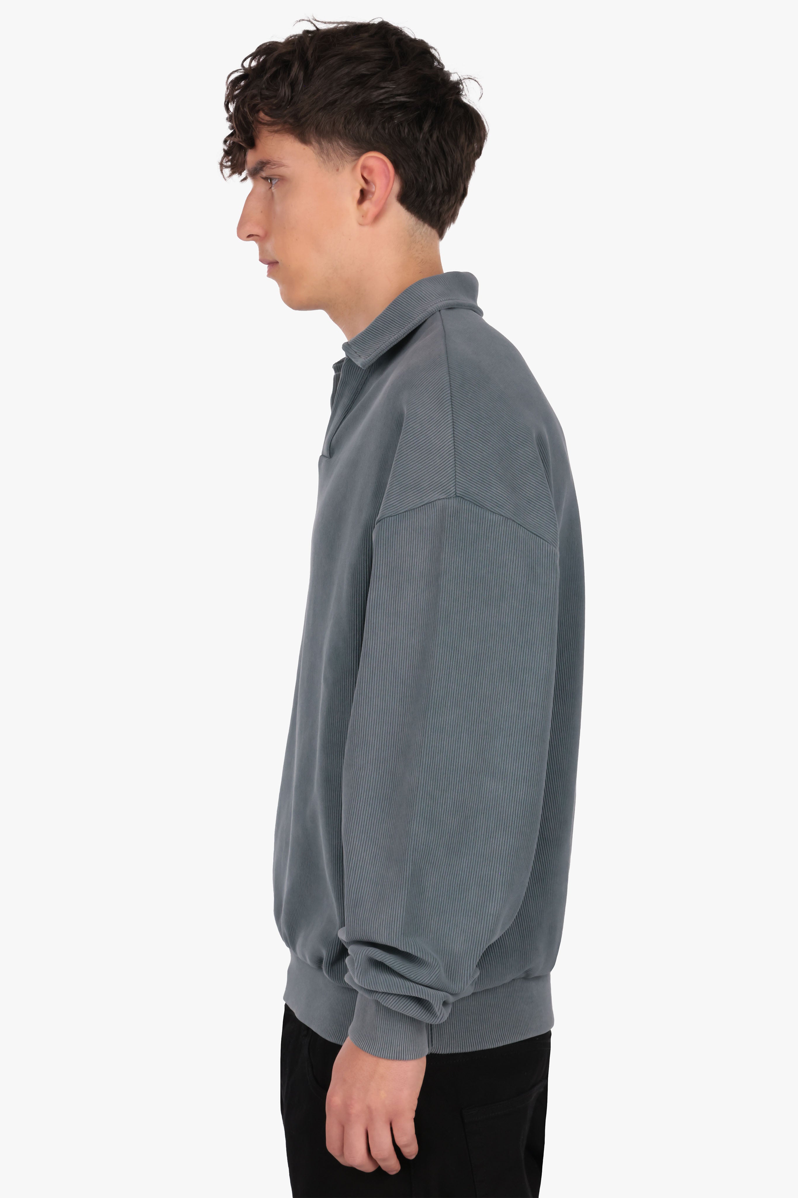 STRUCTURED POLOSHIRT ACID GREY