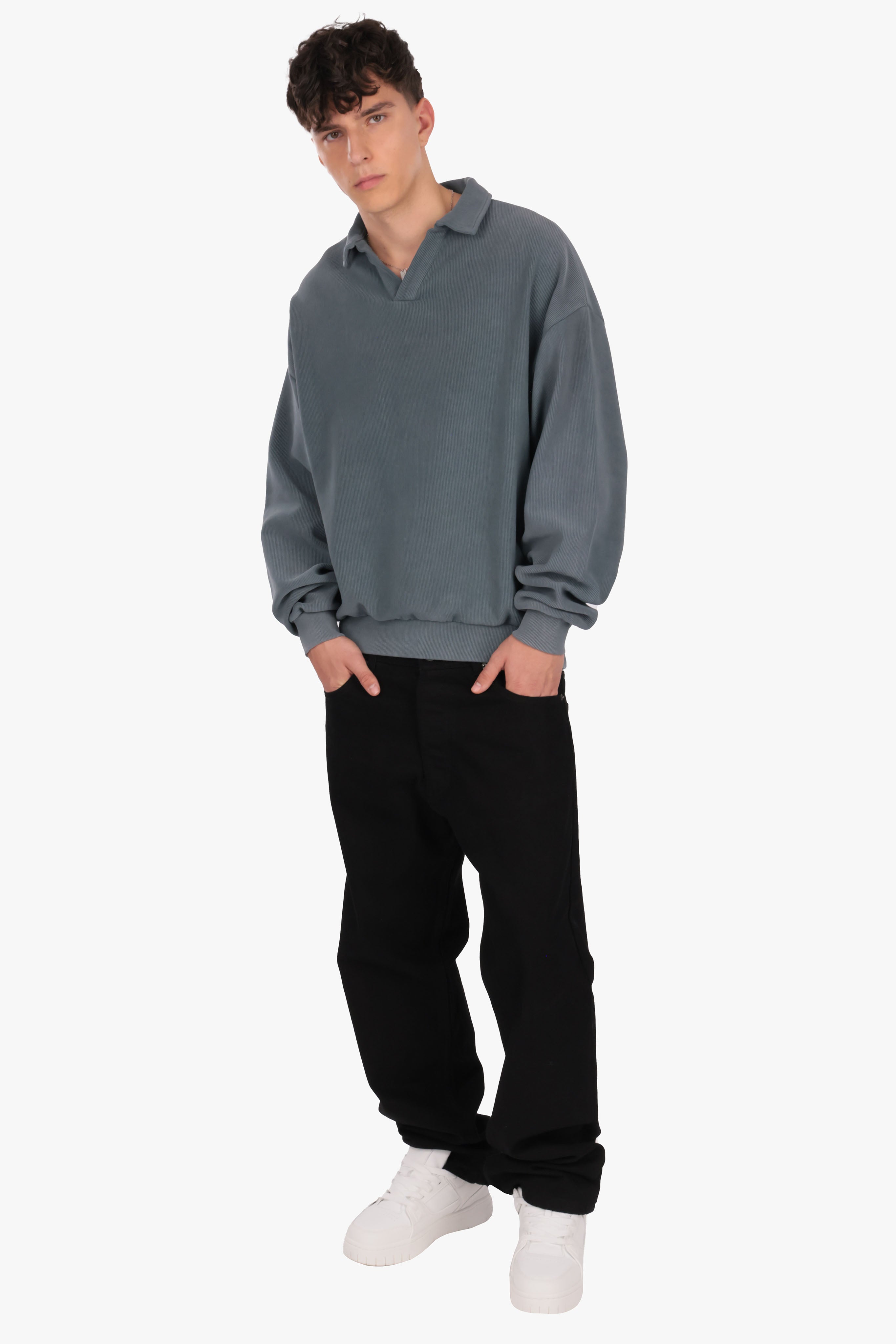 STRUCTURED POLOSHIRT ACID GREY