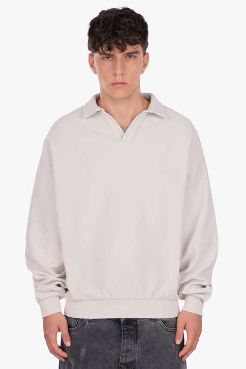 STRUCTURED POLOSHIRT ACID LIGHT GREY