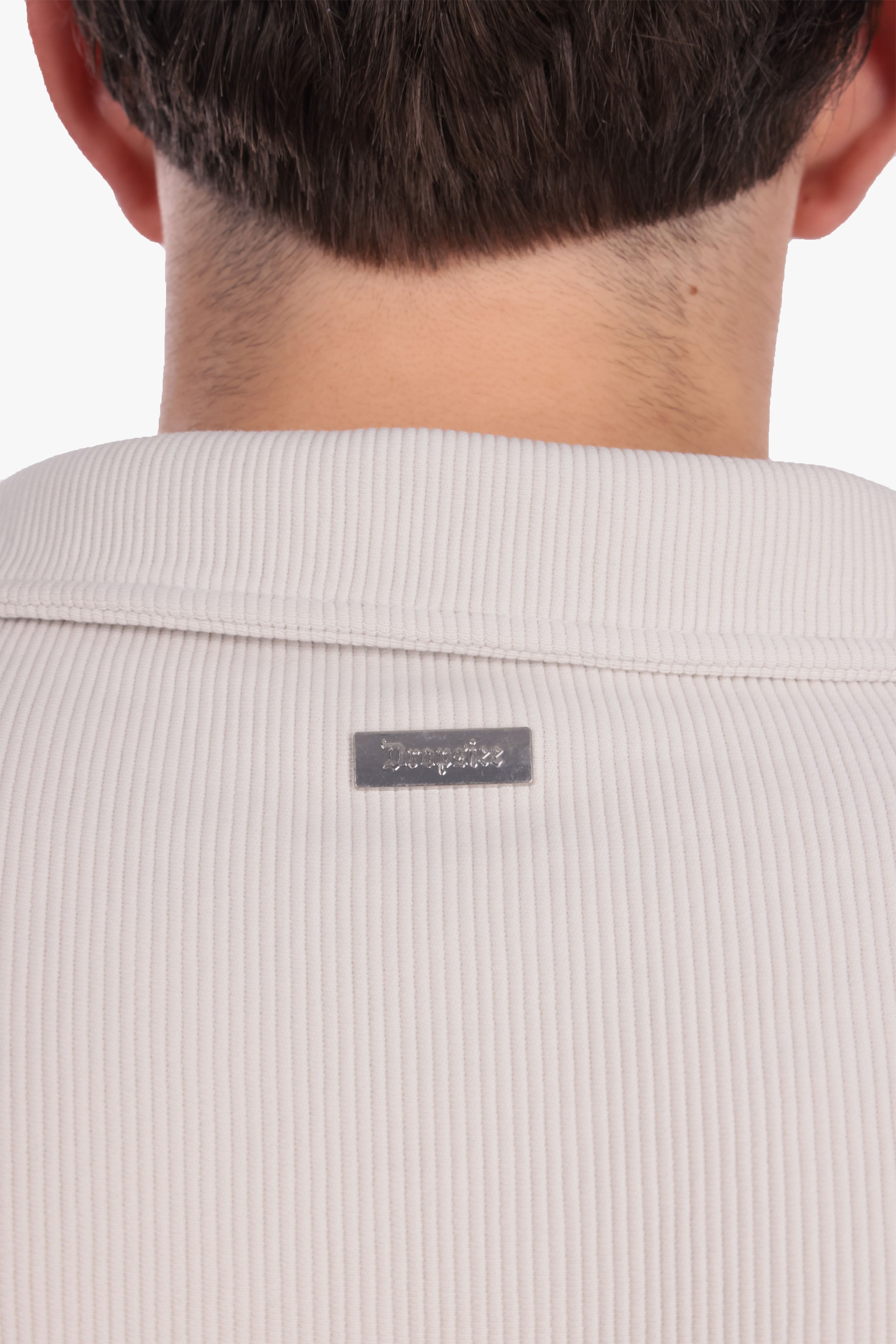 STRUCTURED POLOSHIRT ACID LIGHT GREY