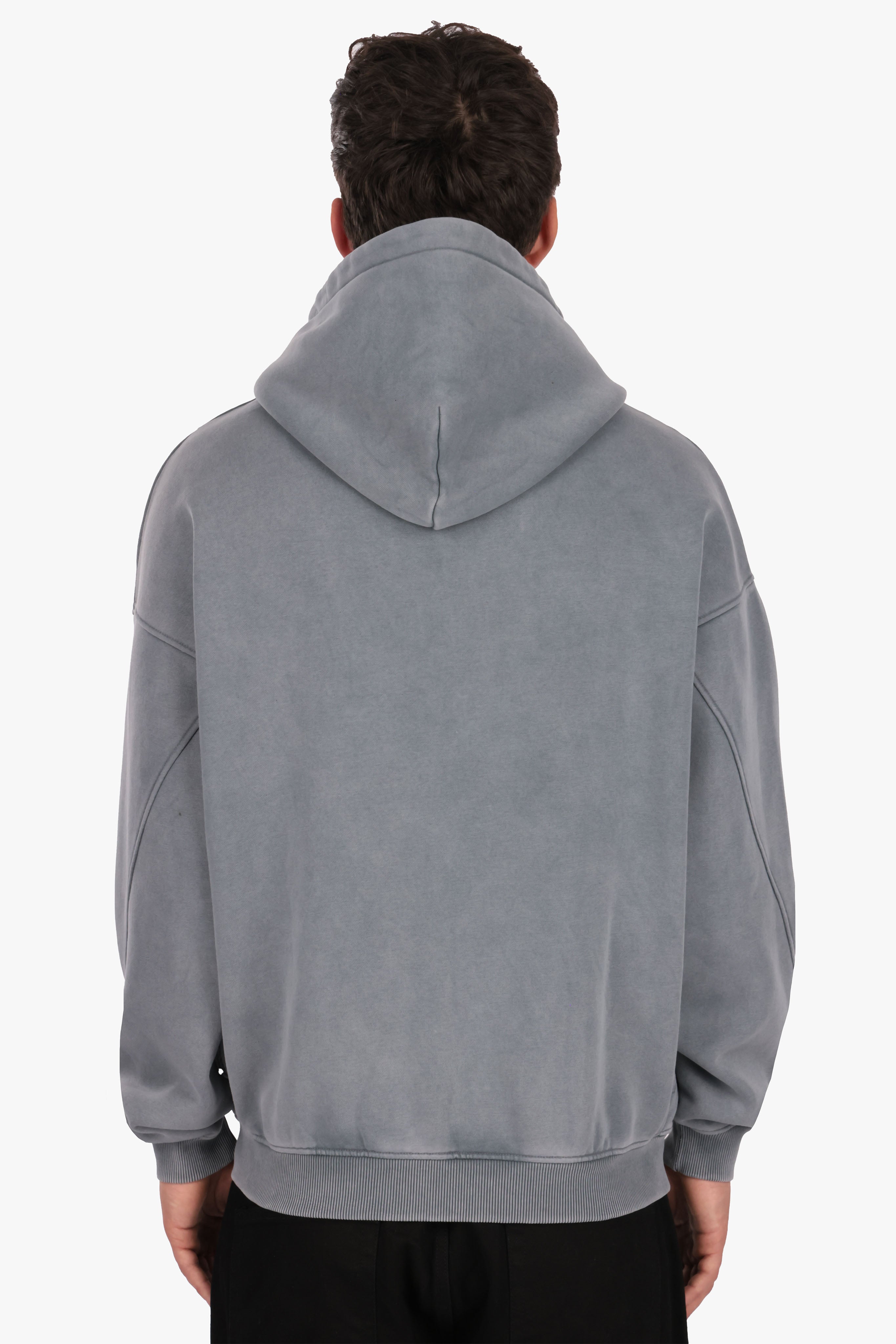 OVERSIZE ZIP-HOODIE VINTAGE LOOK GREY