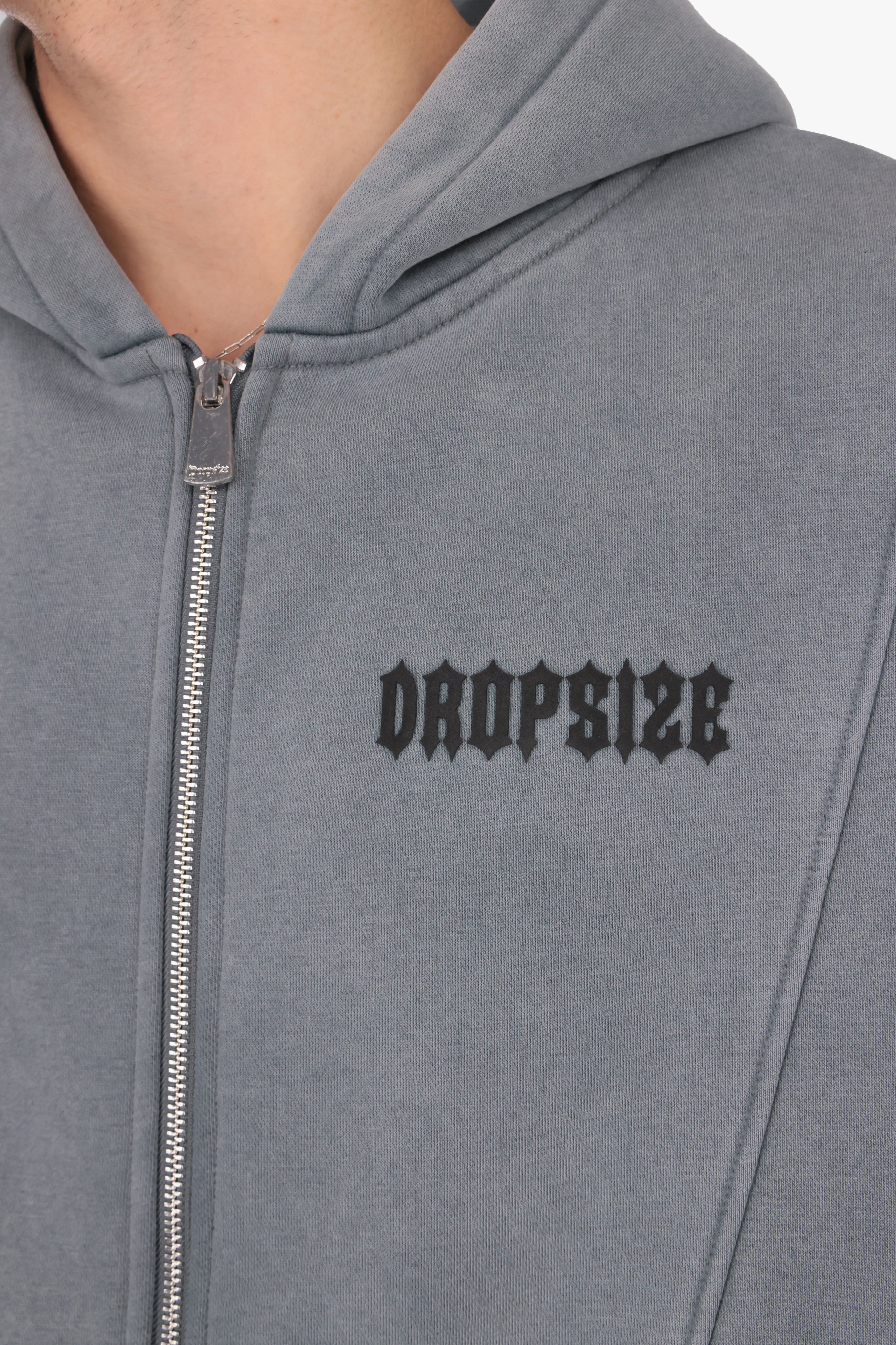 OVERSIZE ZIP-HOODIE VINTAGE LOOK GREY