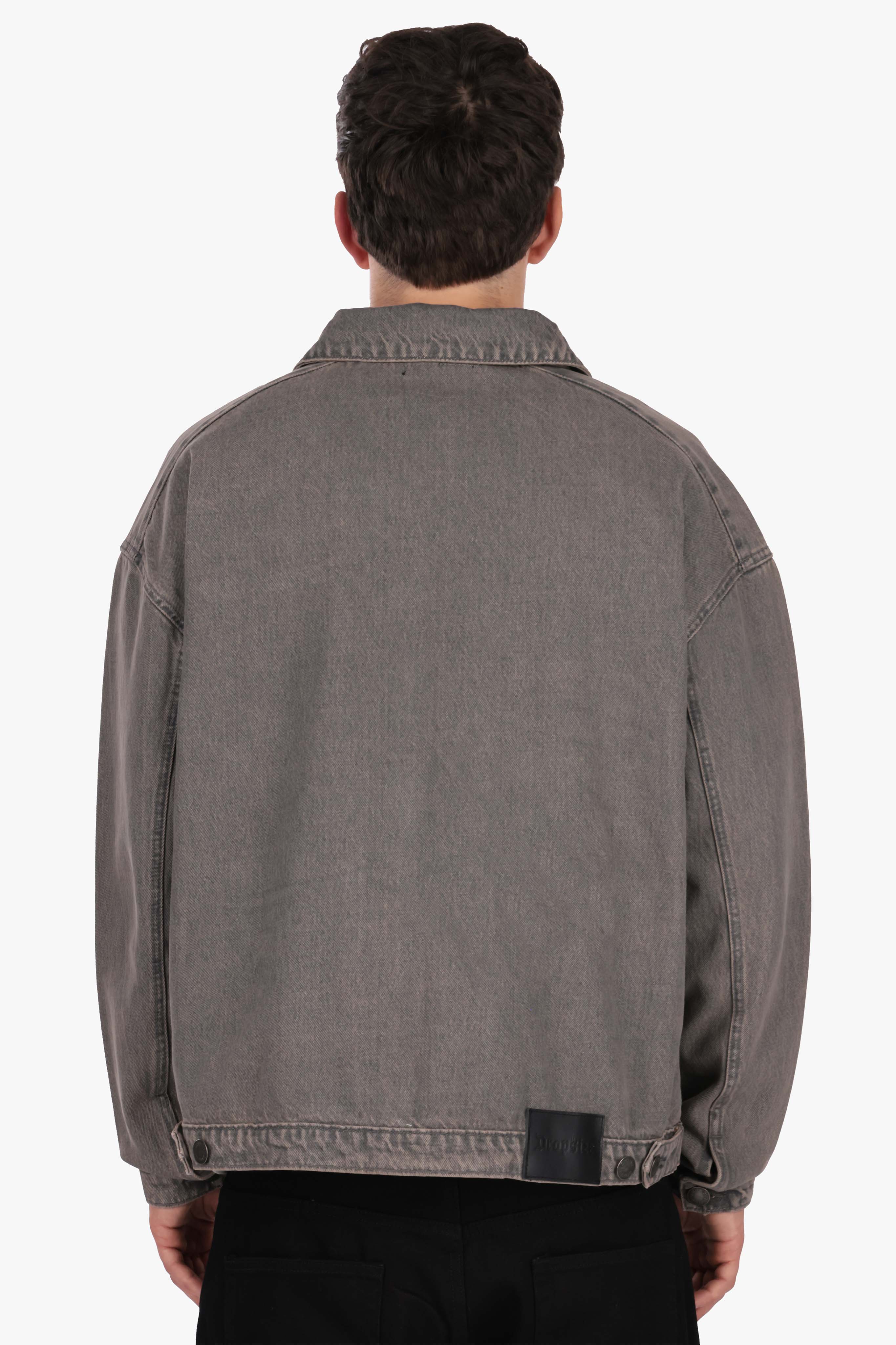 SINGLE POCKET JEANS JACKET GREY WASHED