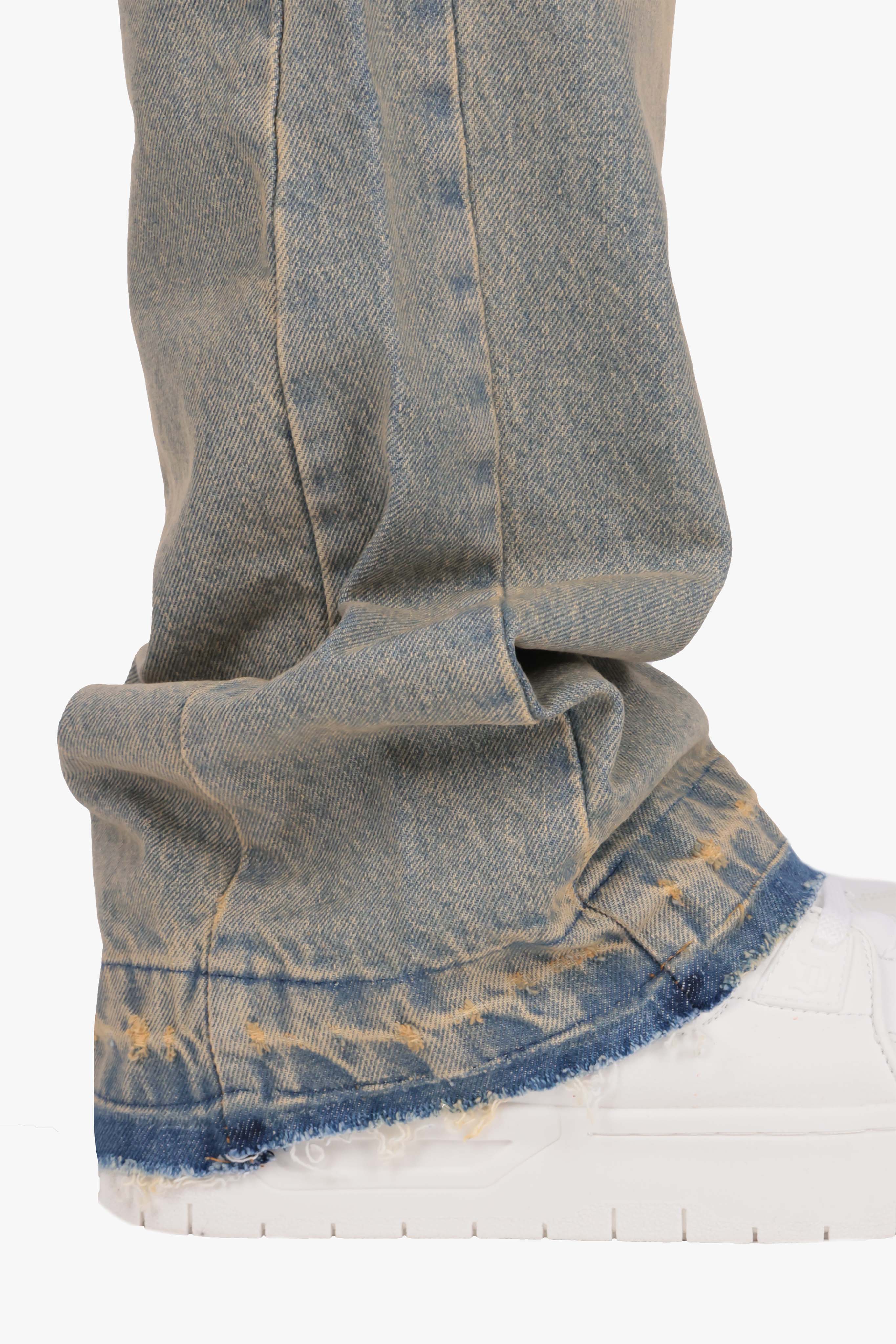 FLARE FIT JEANS WASHED BLUE