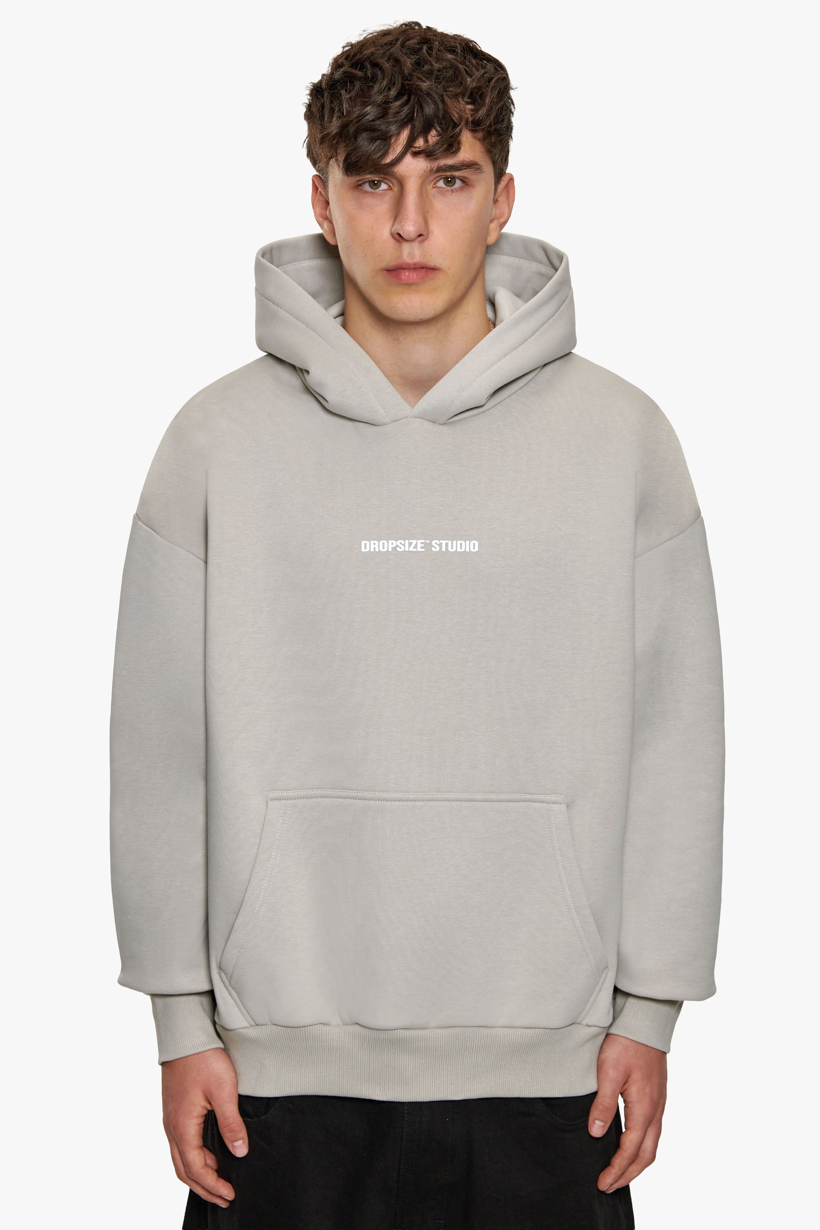 HEAVY OVERSIZE STUDIO HOODIE MOON BEAM / WHITE