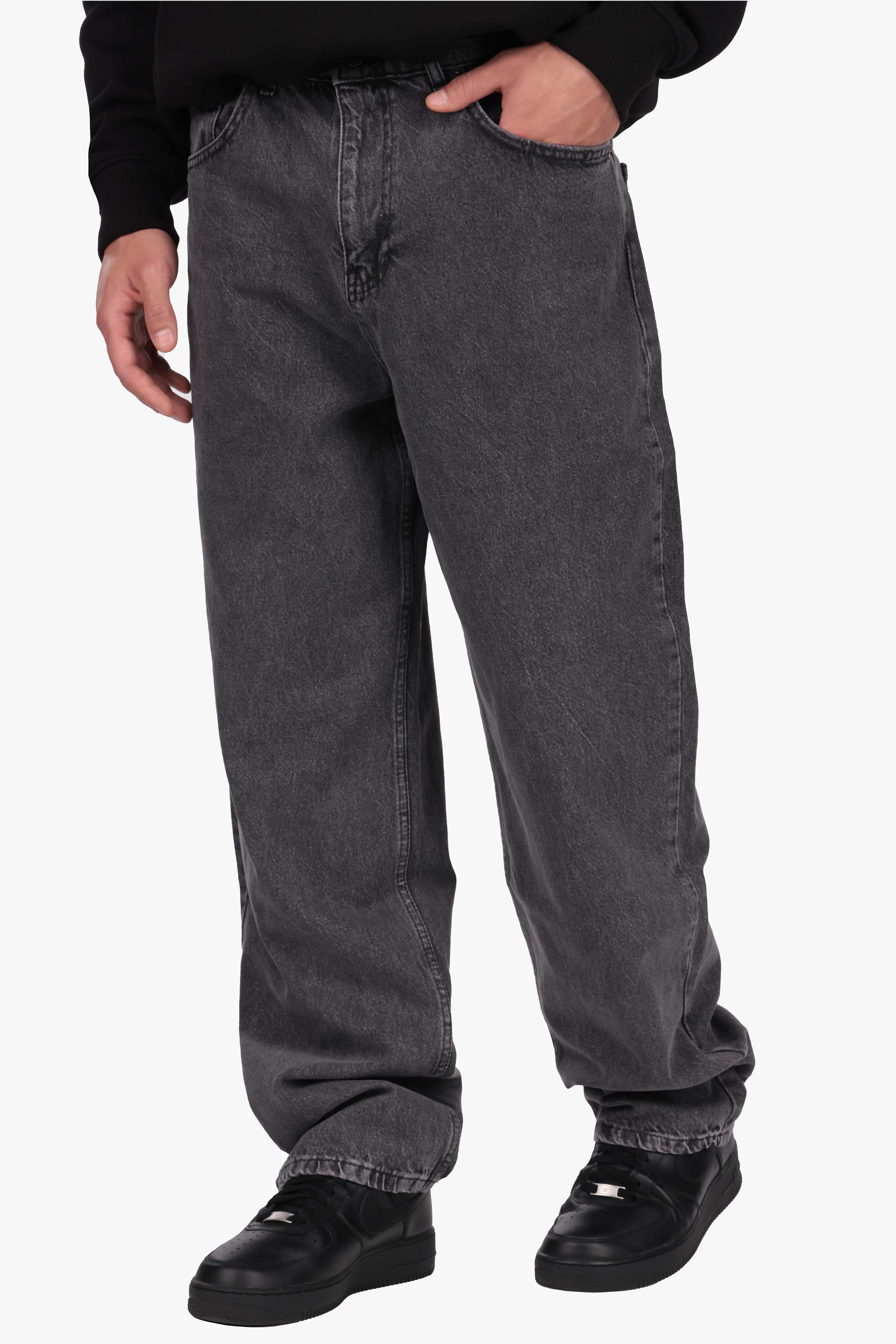 STRAIGHT LEG JEANS WASHED GREY