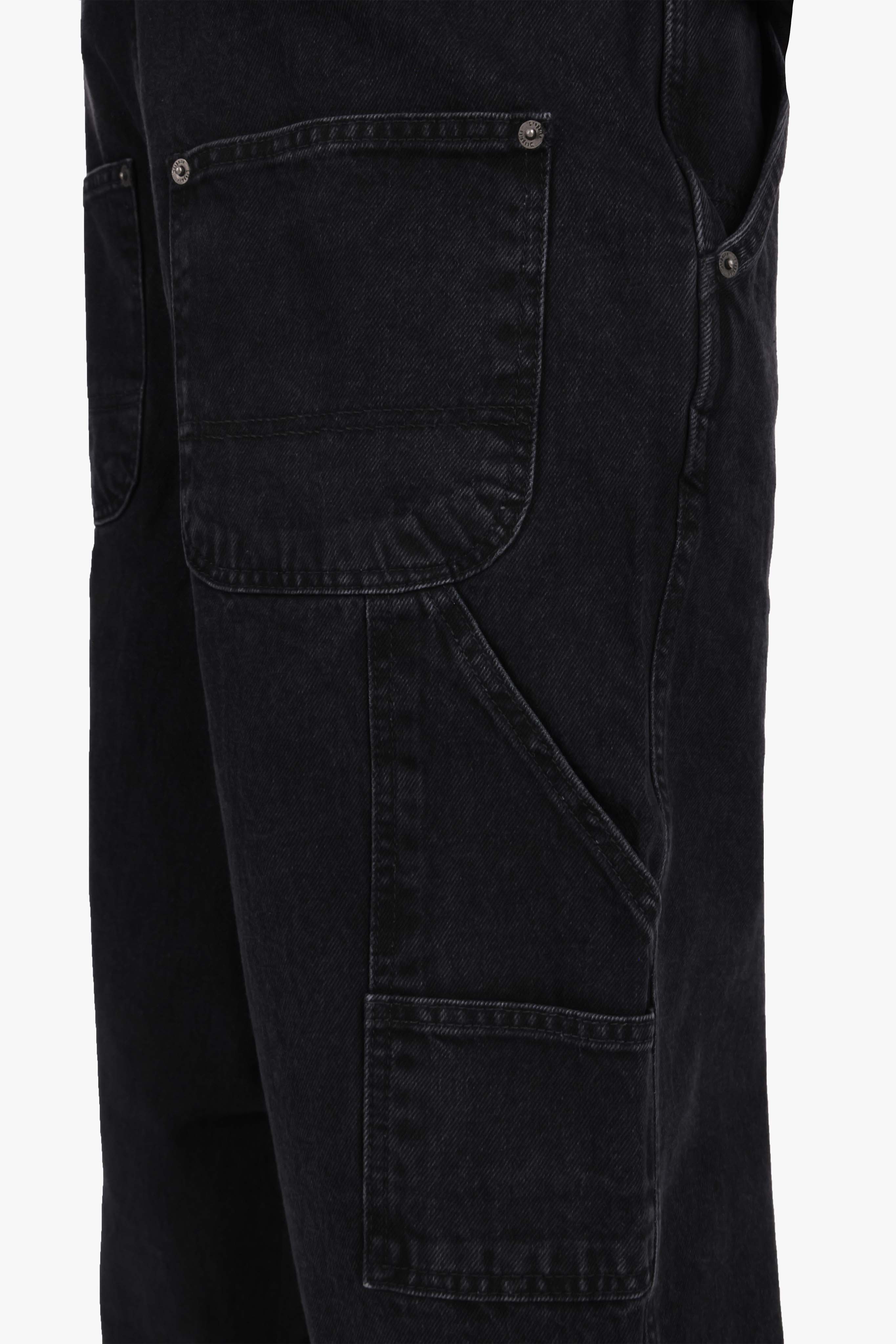 STRAIGHT LEG CARPENTER DETAIL JEANS BLACK