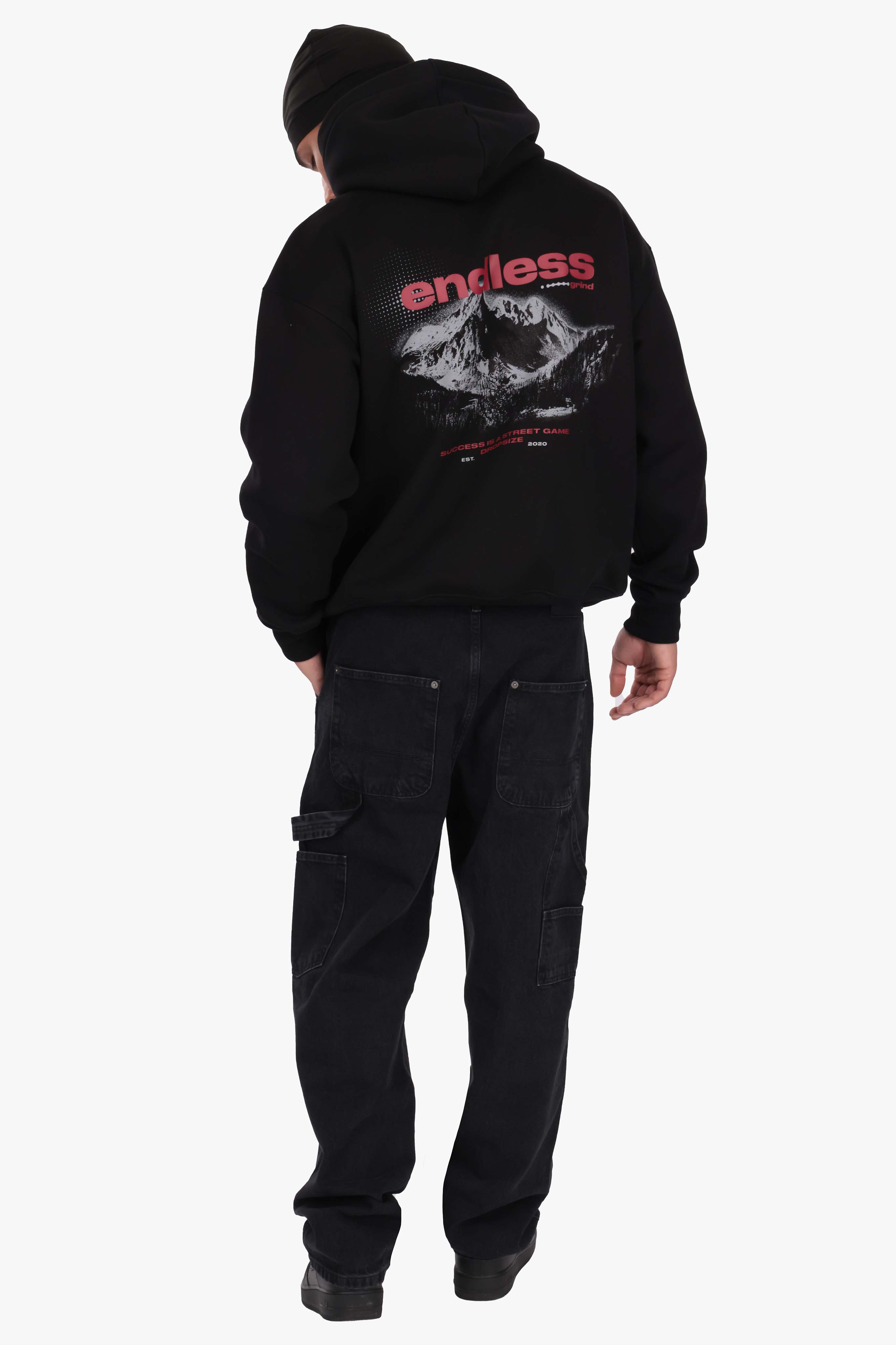 STRAIGHT LEG CARPENTER DETAIL JEANS BLACK