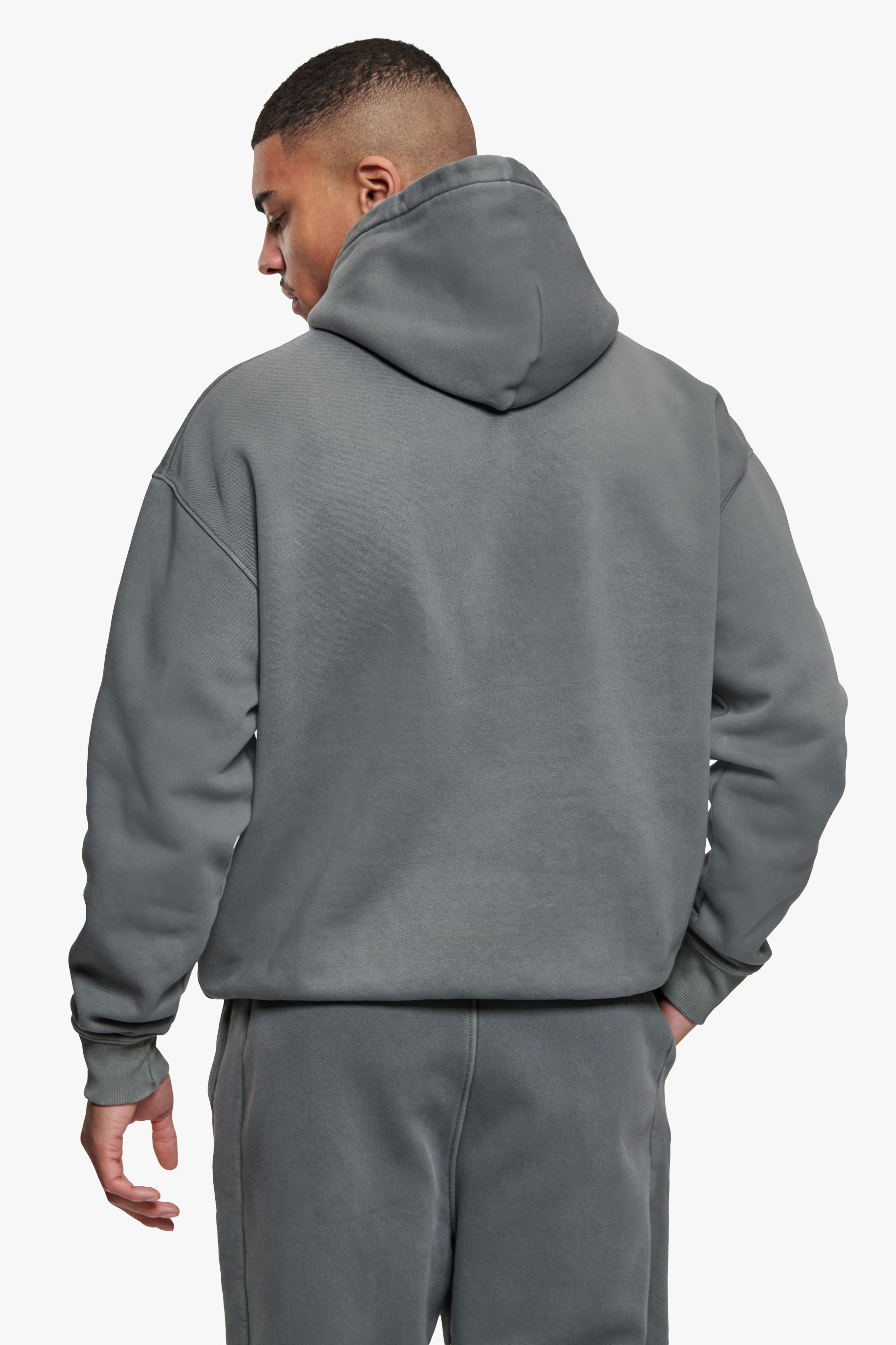 HD LOGO HOODIE ACID WASHED LIGHT GREY