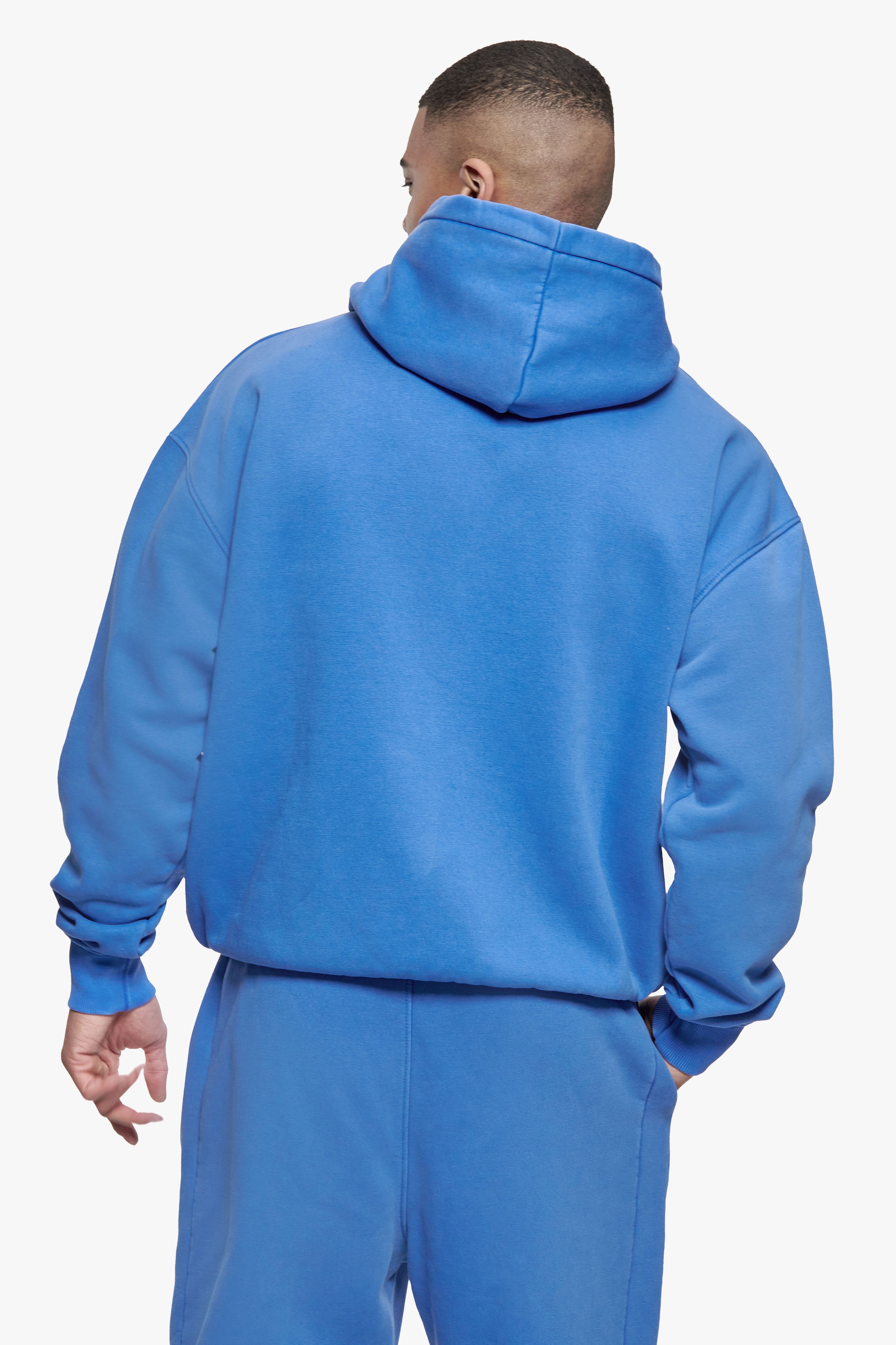 HEAVY OVERSIZE HD LOGO HOODIE WASHED BLUE