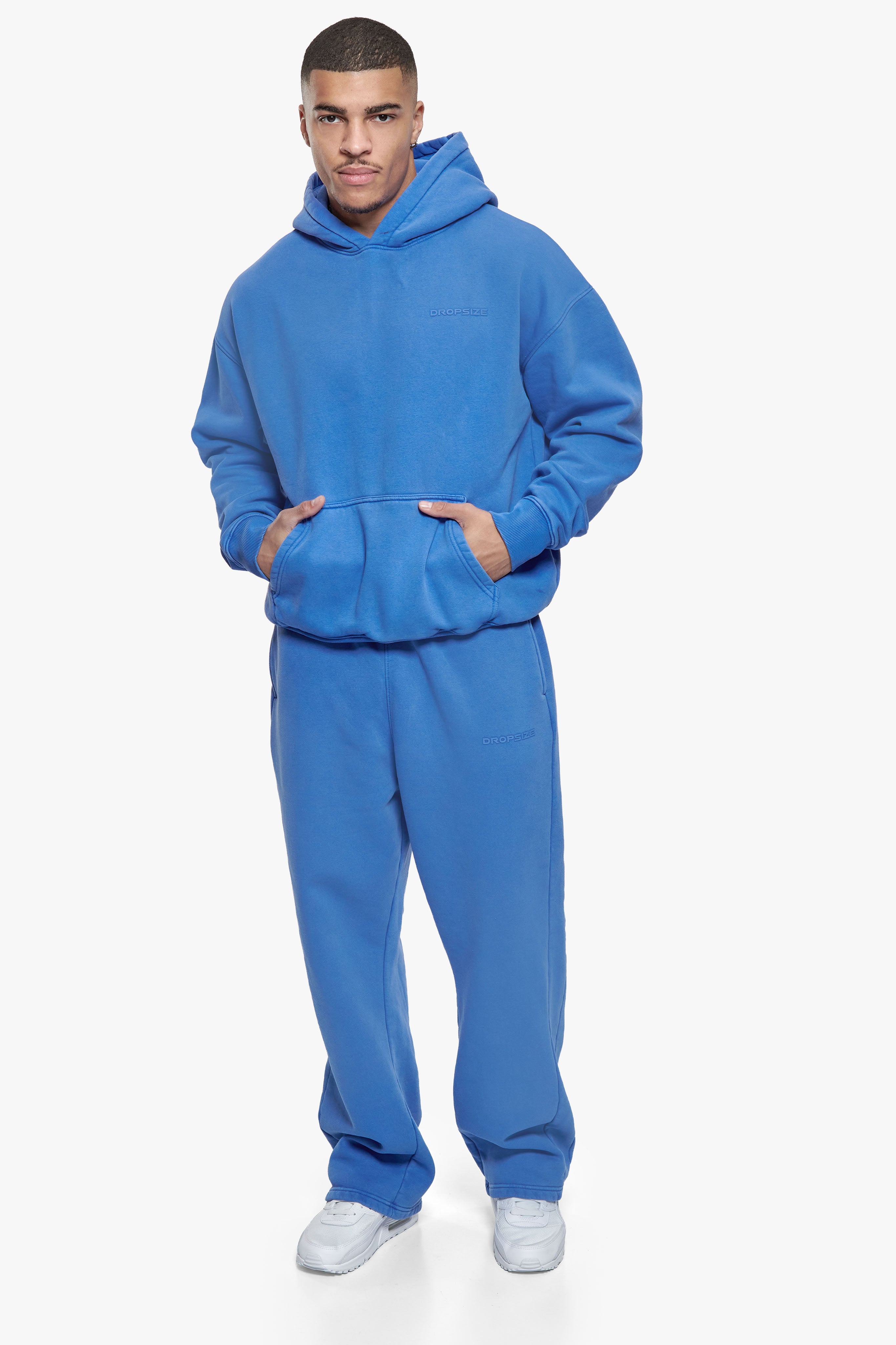 HEAVY OVERSIZE HD LOGO HOODIE WASHED BLUE