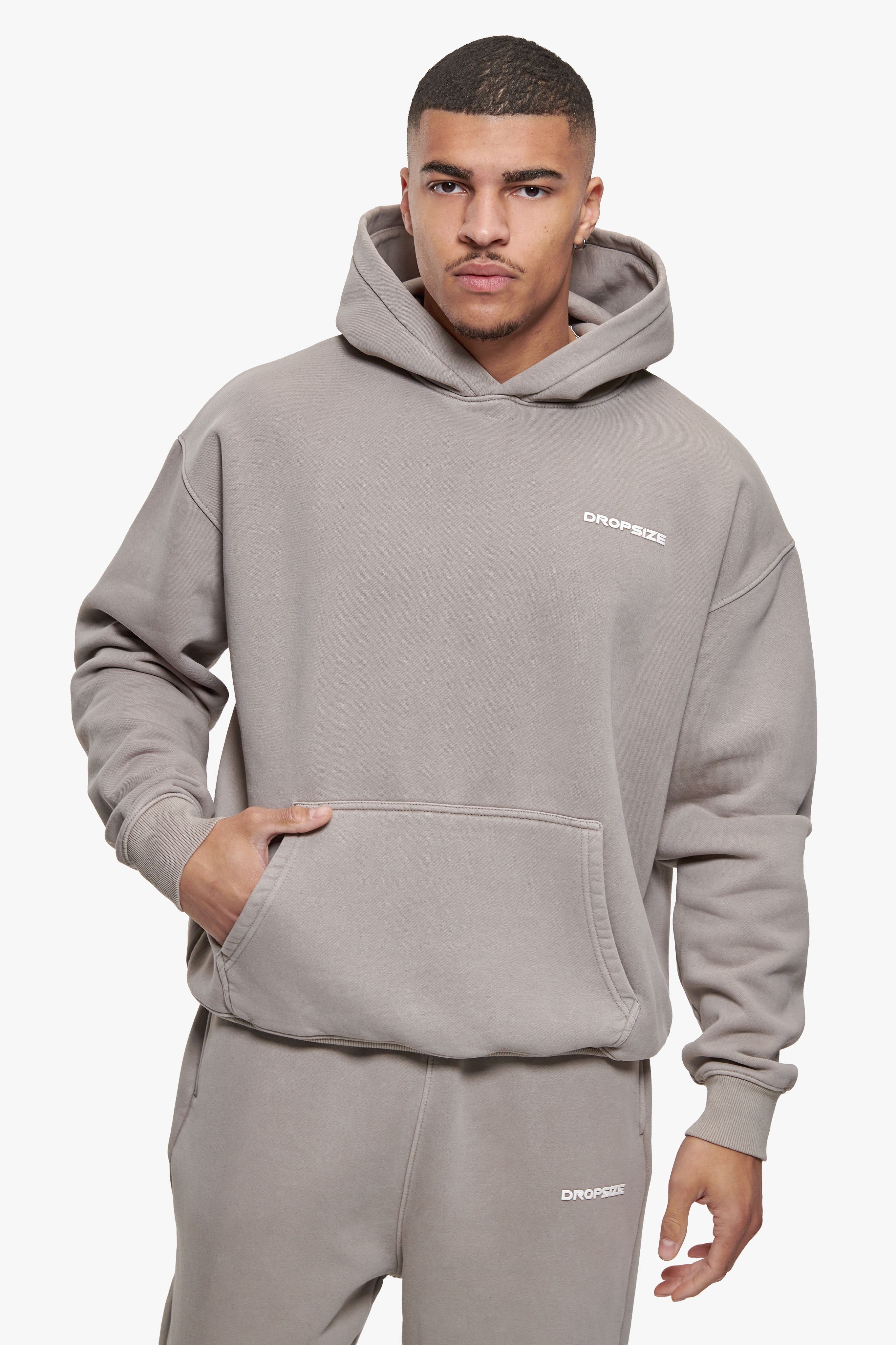 HD LOGO HOODIE ACID WASHED MORNING DOVE