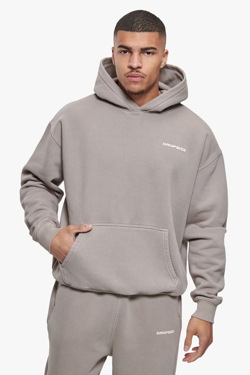 HD LOGO HOODIE ACID WASHED MORNING DOVE