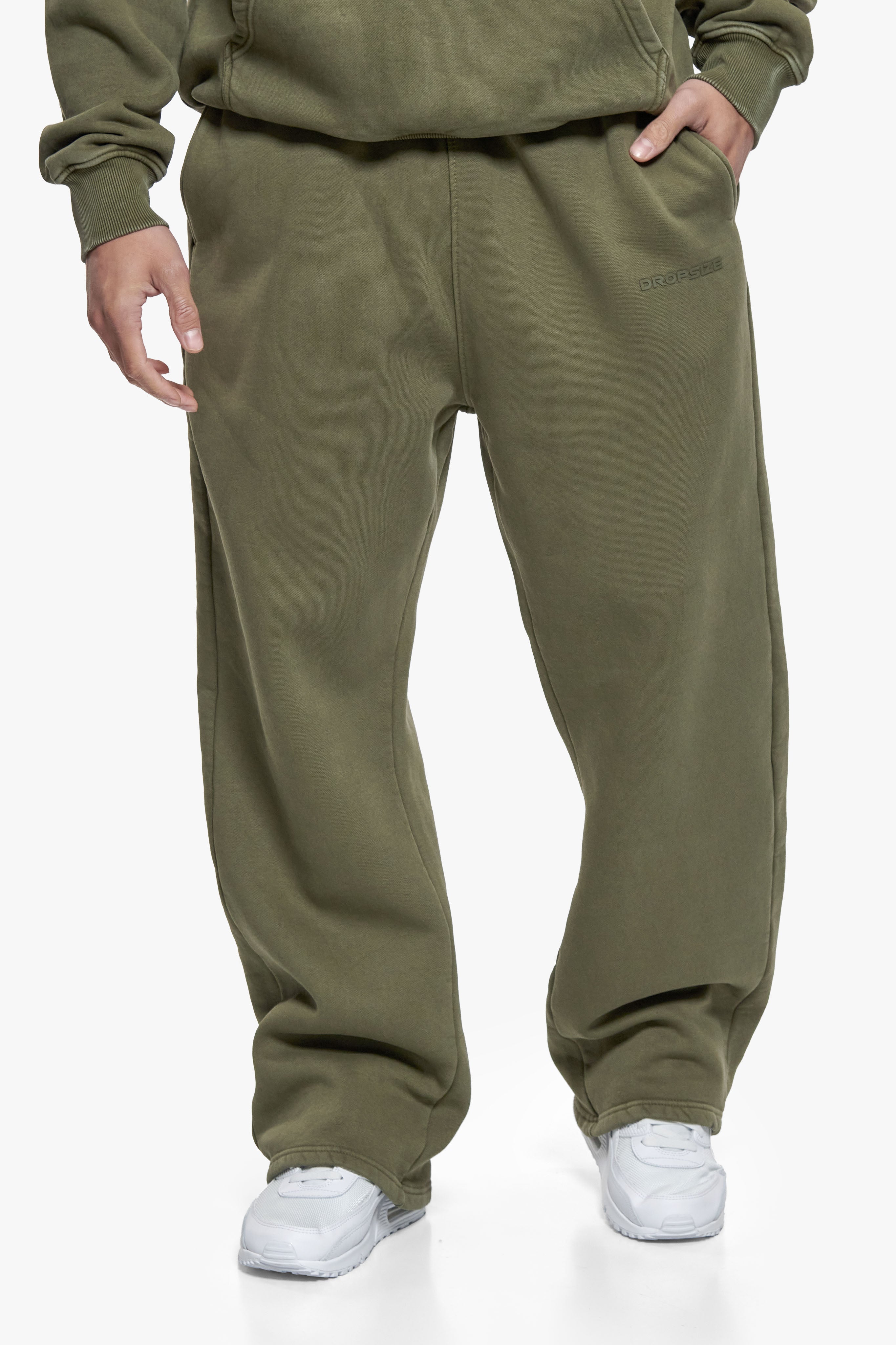 HD OPEN LEG JOGGER ACID WASHED OLIVE