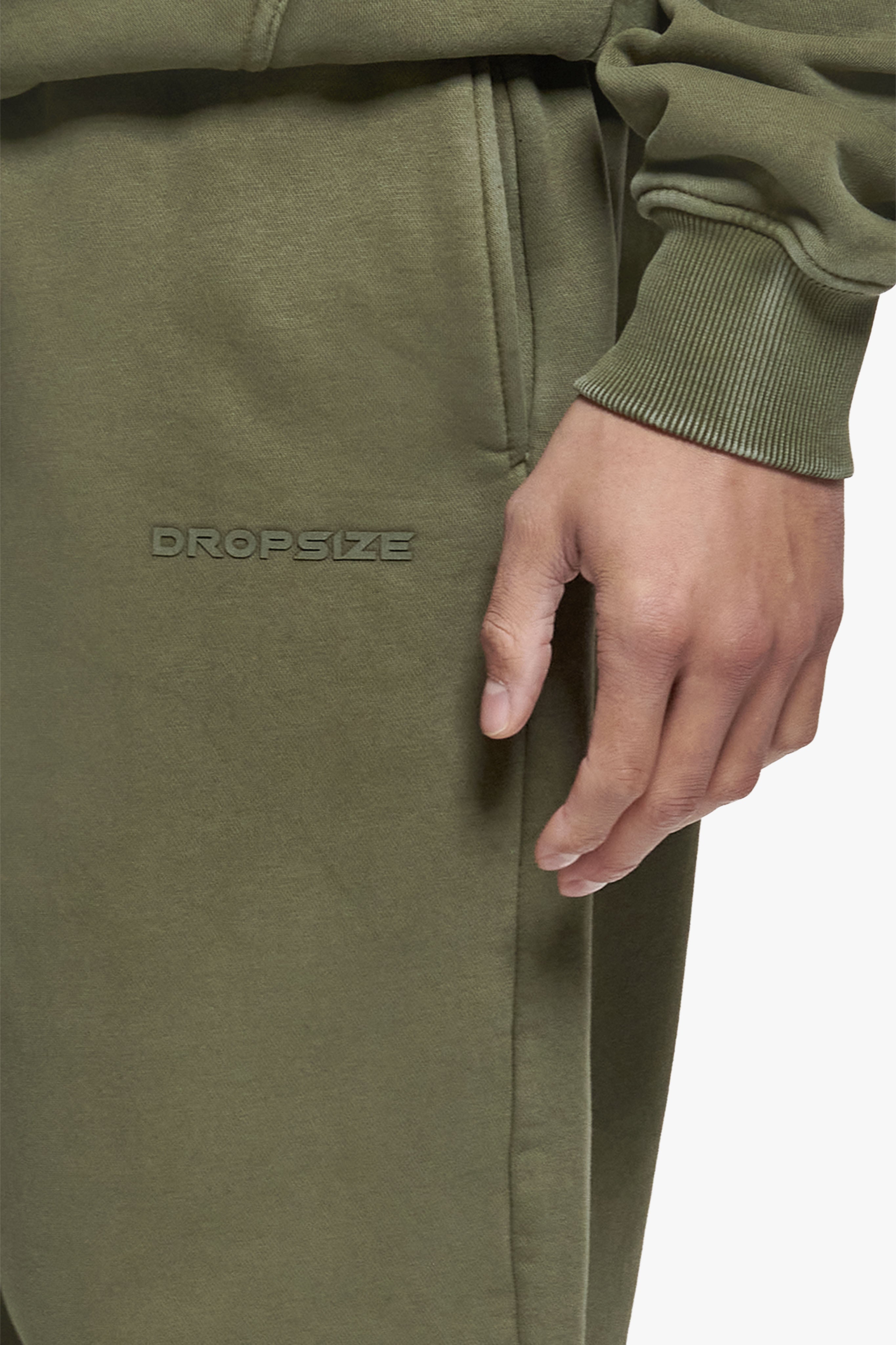 HD OPEN LEG JOGGER ACID WASHED OLIVE