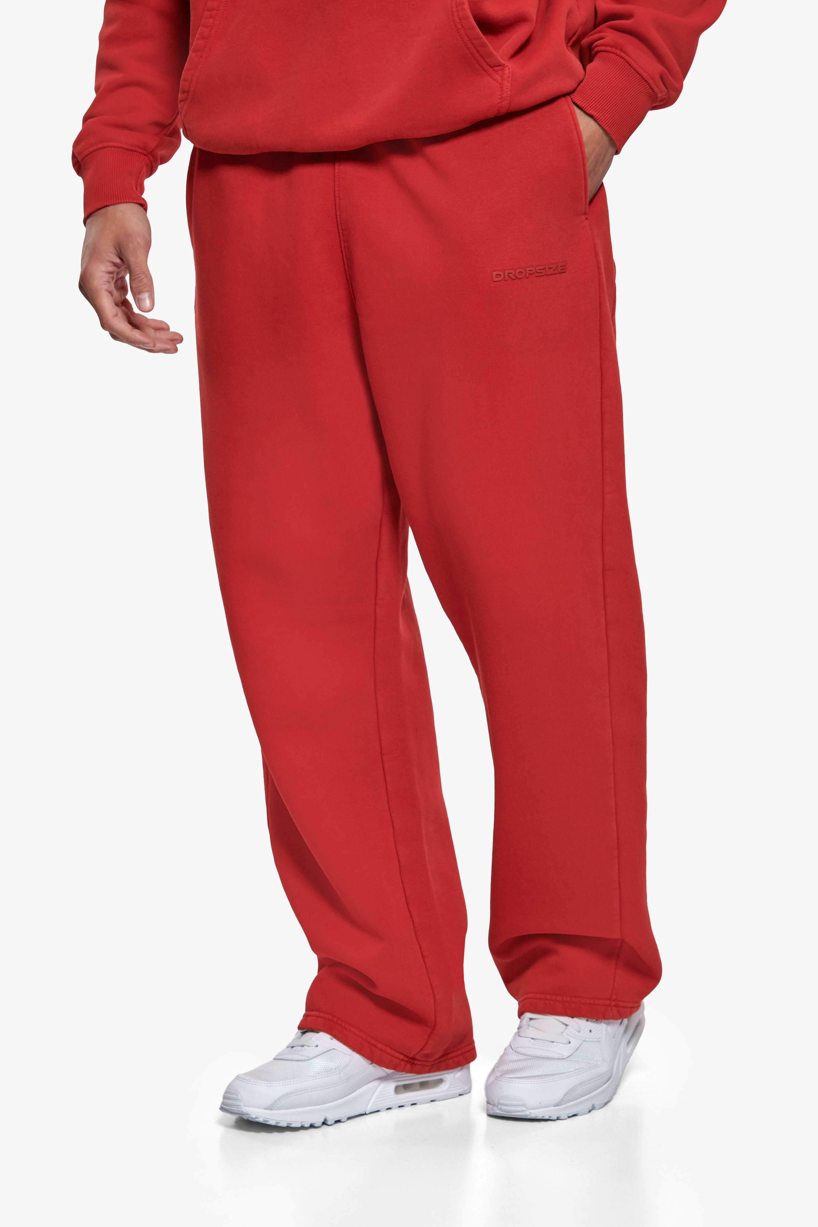 HD OPEN LEG JOGGER ACID WASHED RED