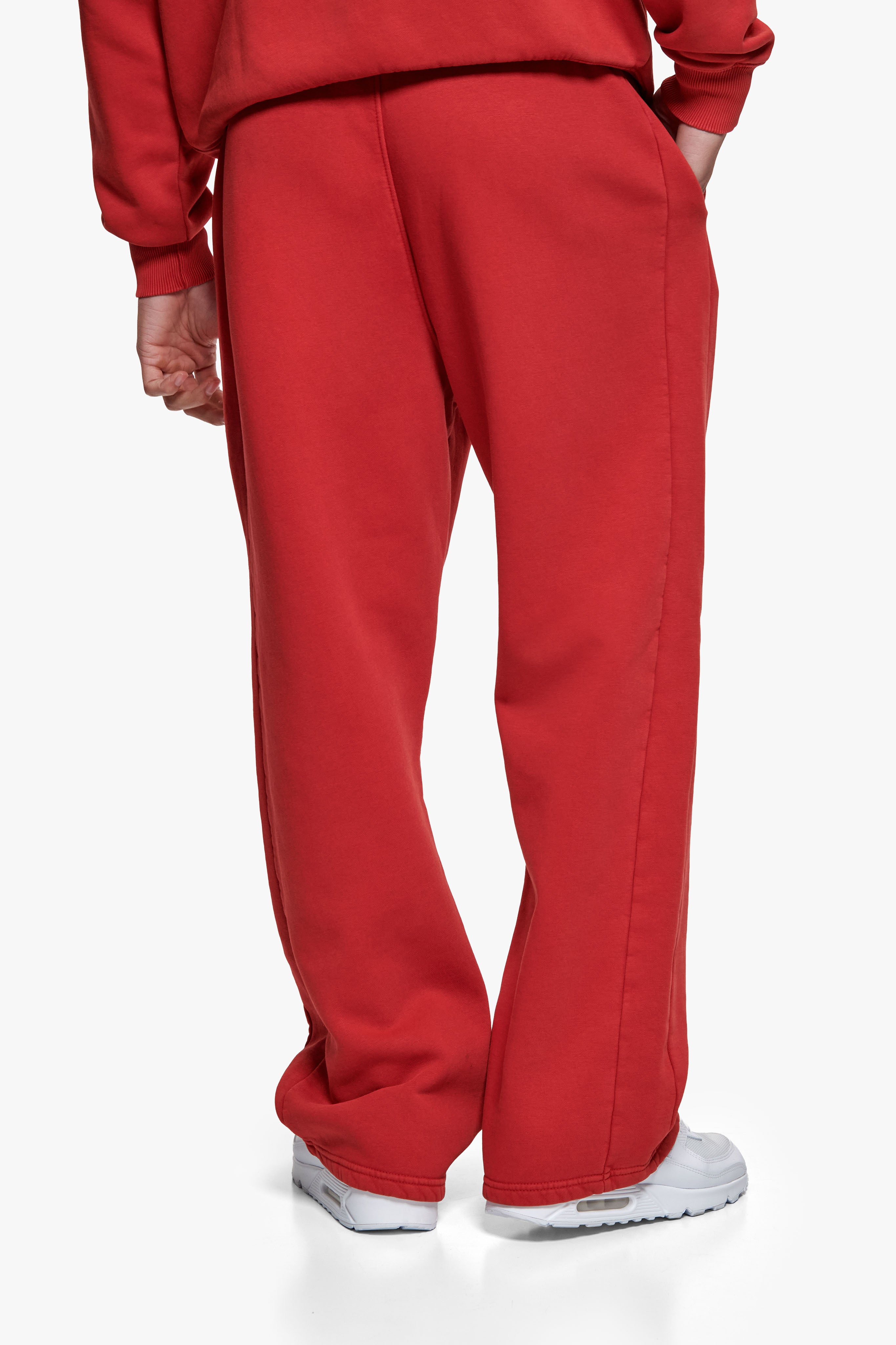 HD OPEN LEG JOGGER ACID WASHED RED