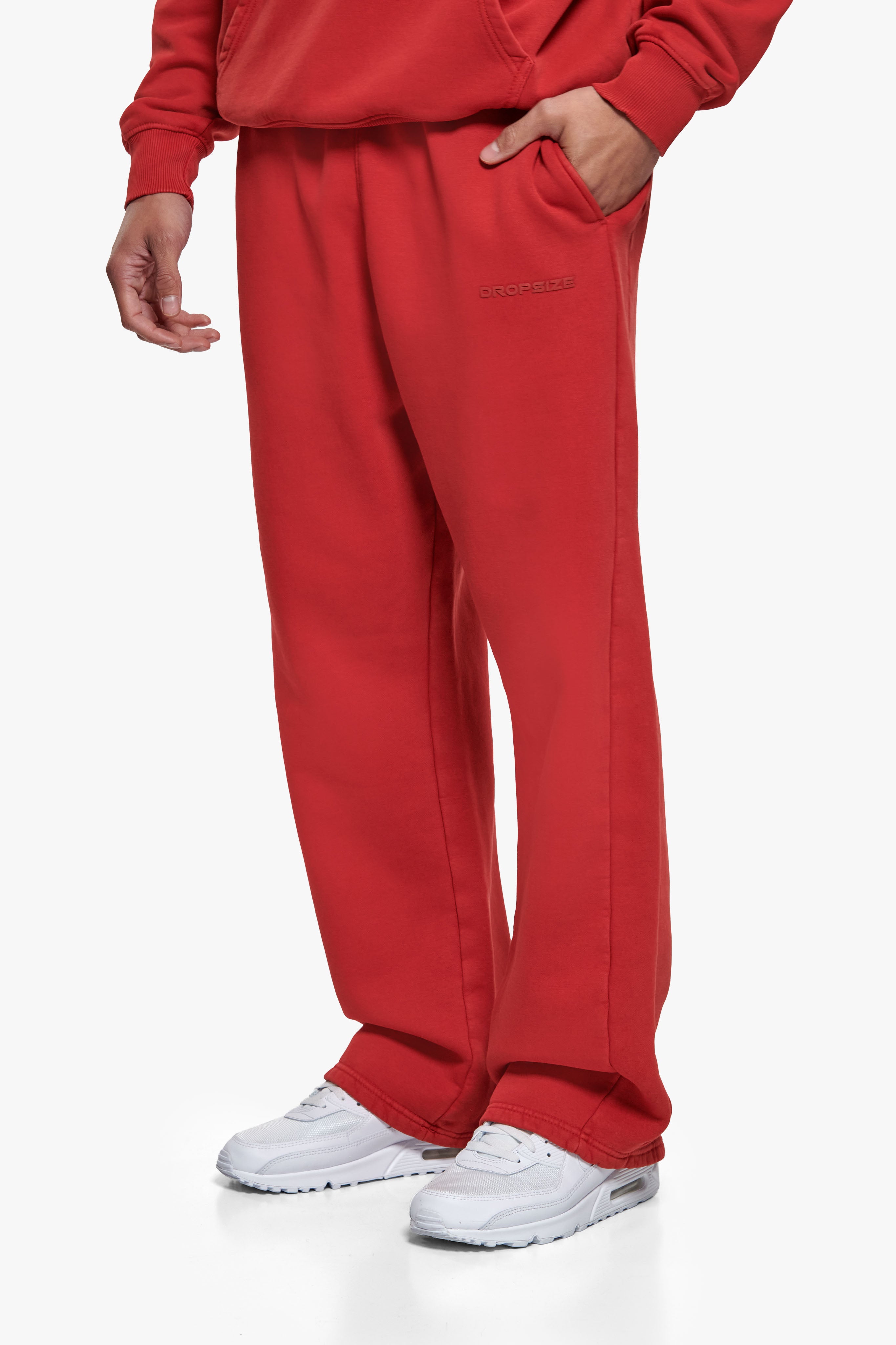 HD OPEN LEG JOGGER ACID WASHED RED