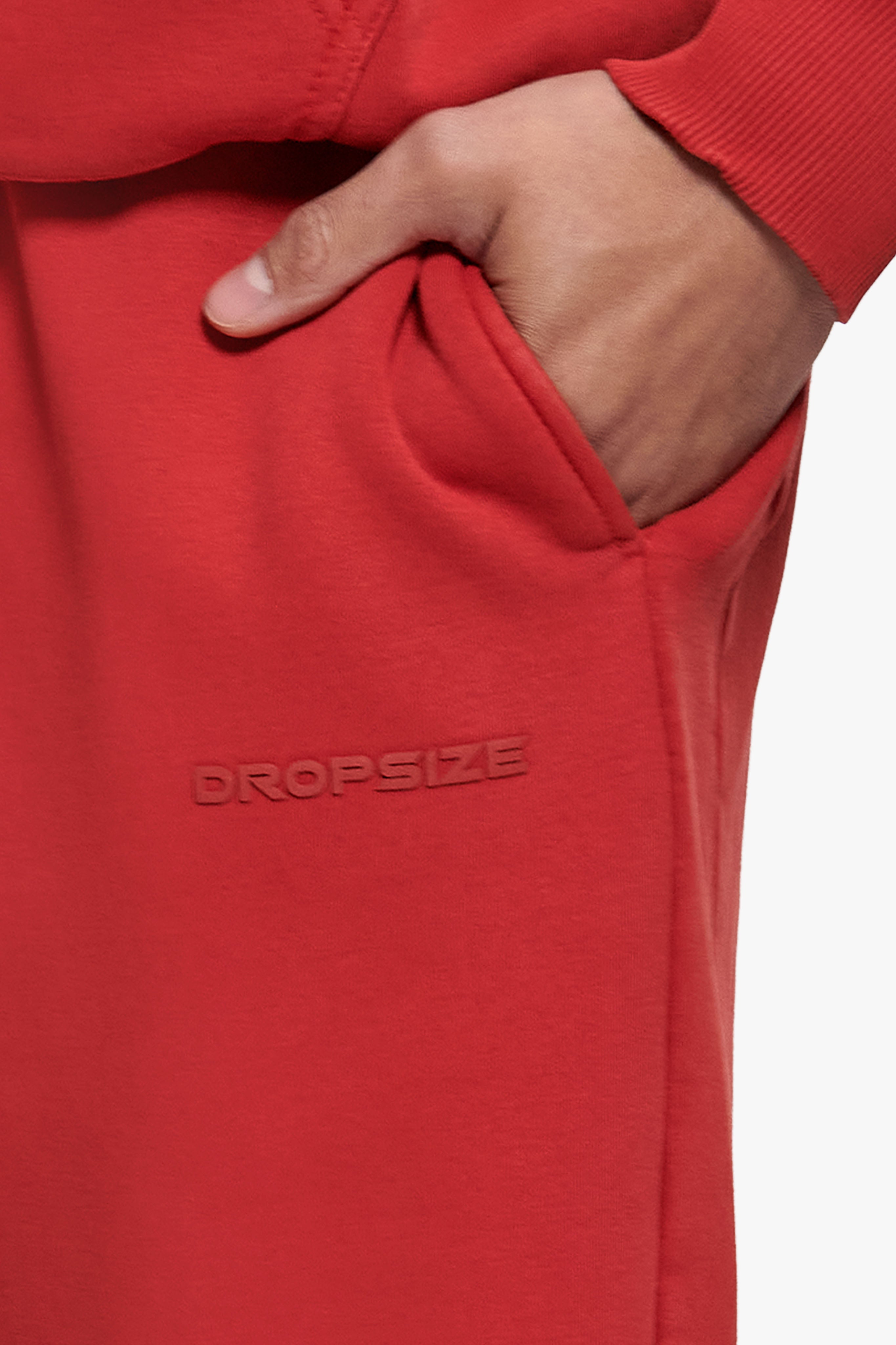 HD OPEN LEG JOGGER ACID WASHED RED