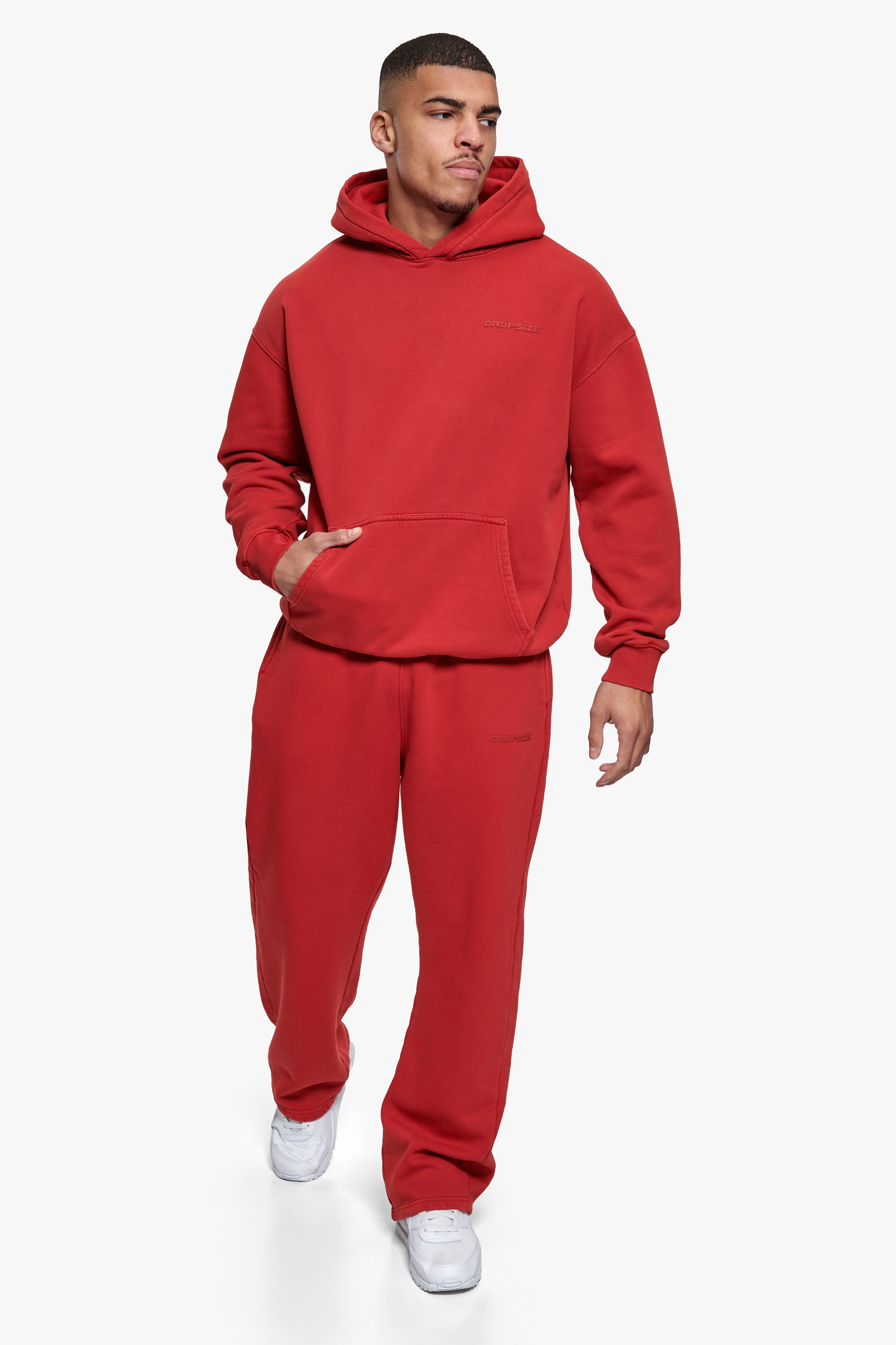 HD OPEN LEG JOGGER ACID WASHED RED