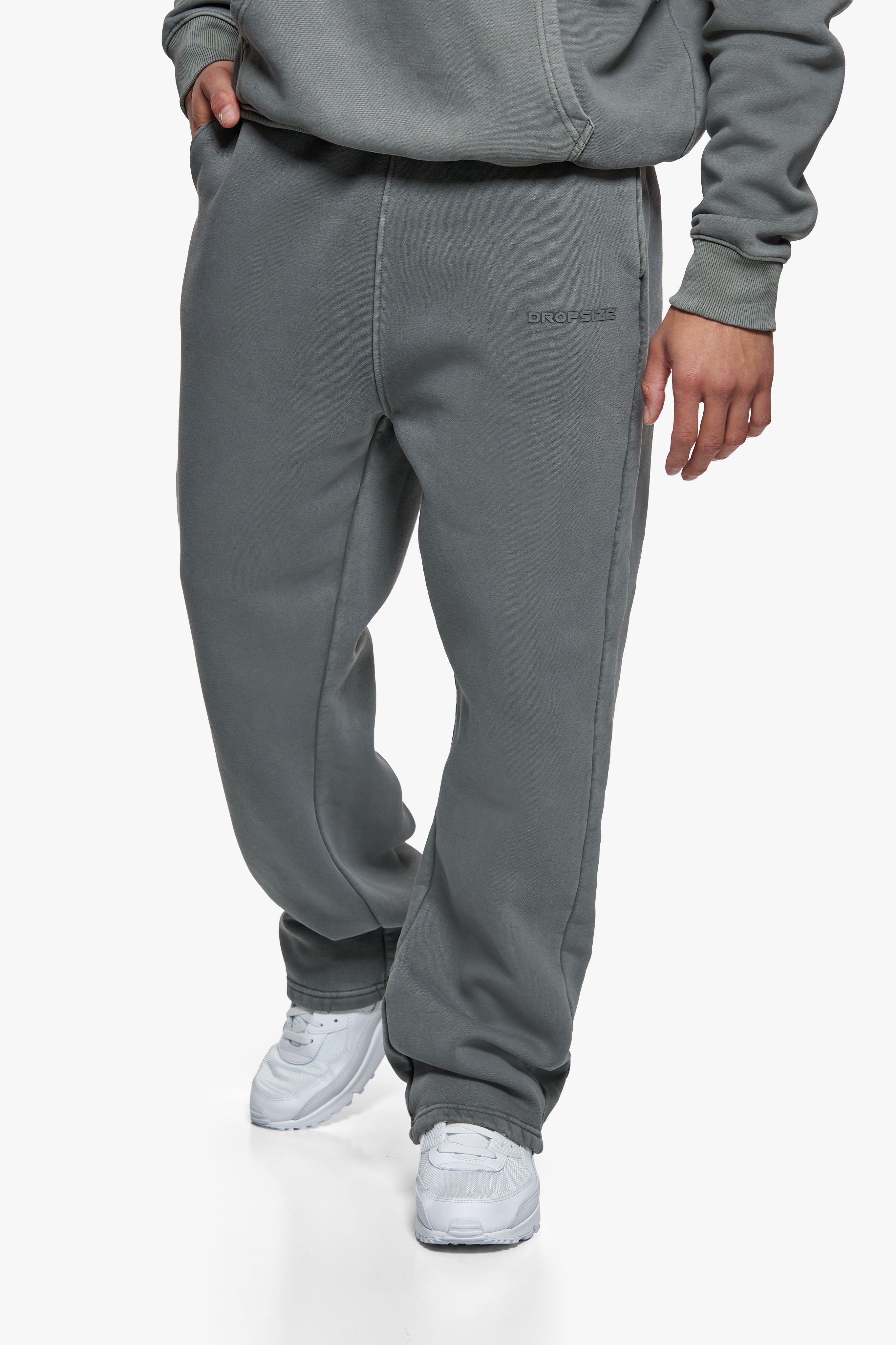 HD OPEN LEG JOGGER ACID WASHED LIGHT GREY