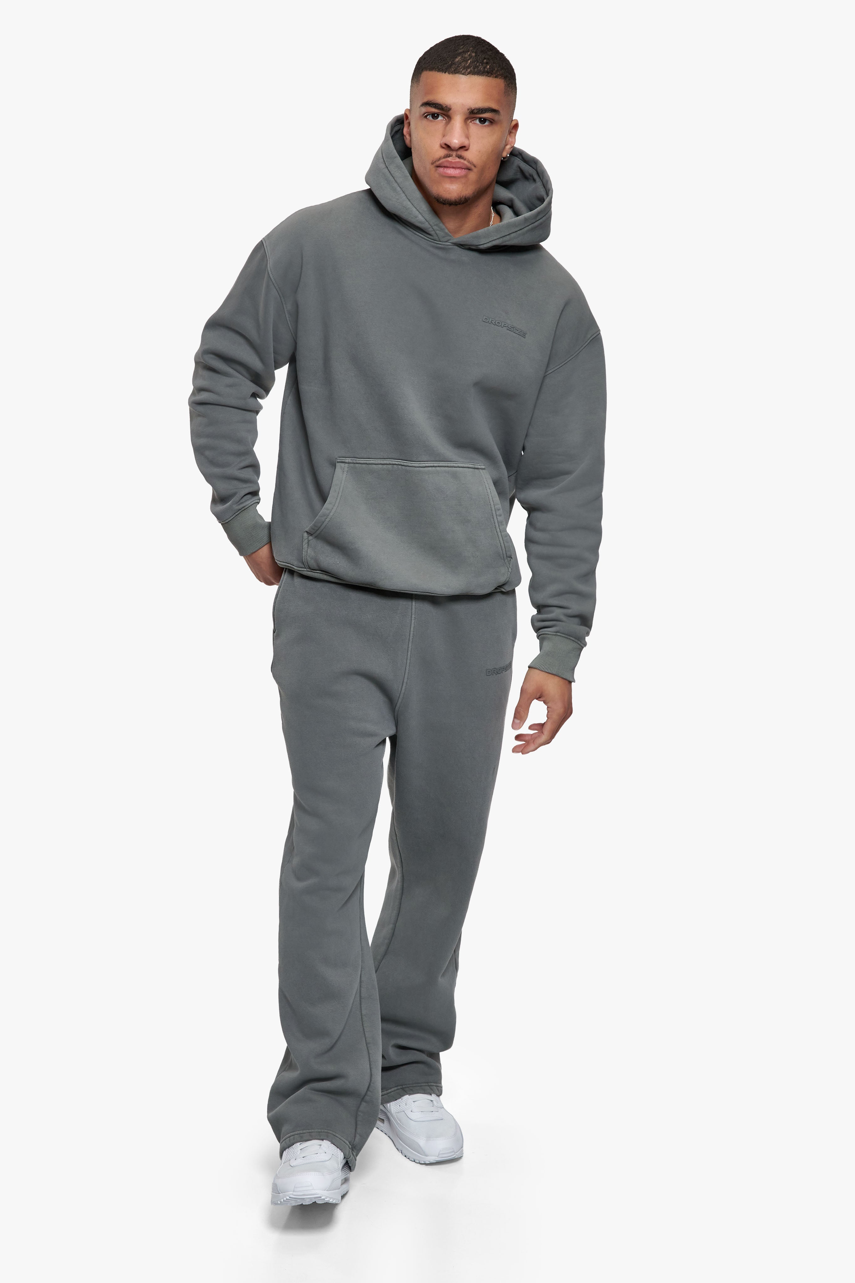 HD OPEN LEG JOGGER ACID WASHED LIGHT GREY