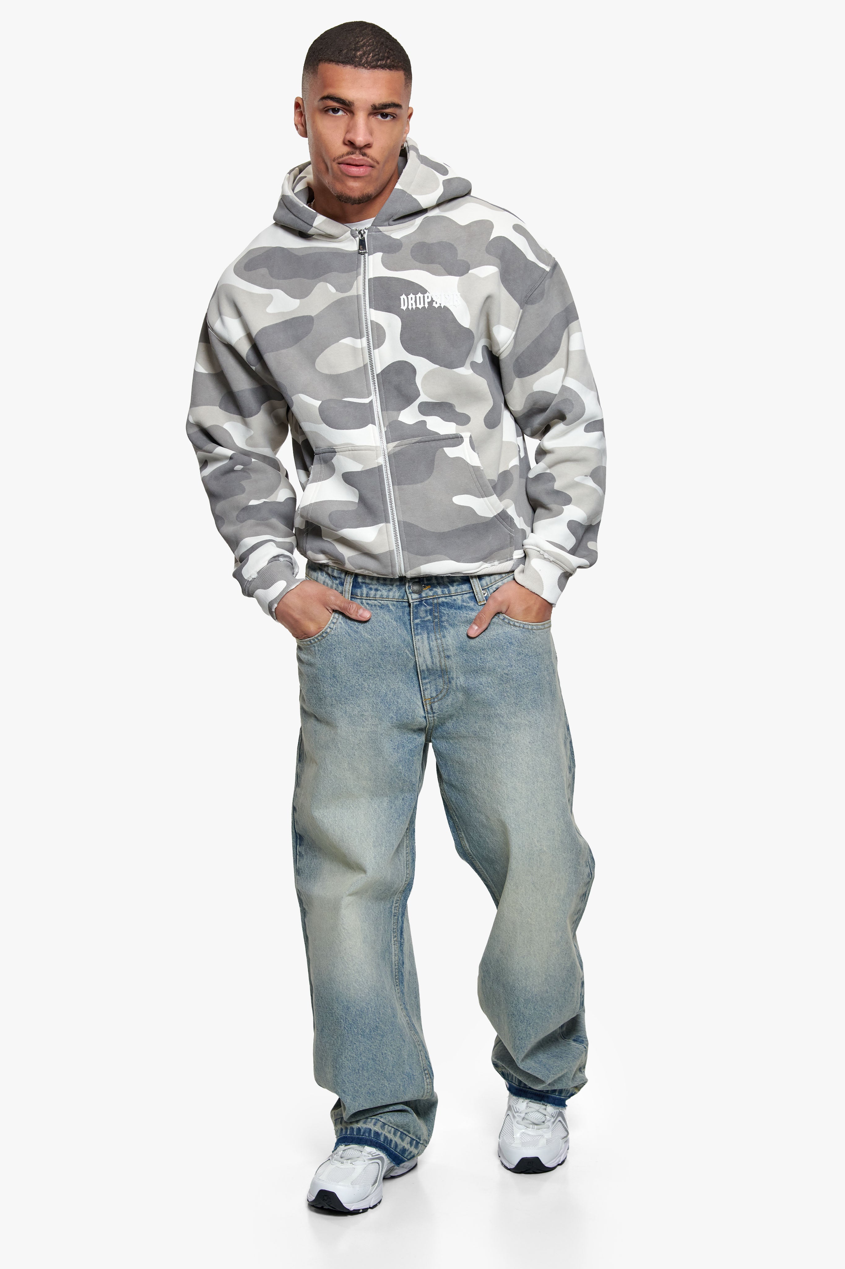 OPEN LEG JEANS WASHED BLUE