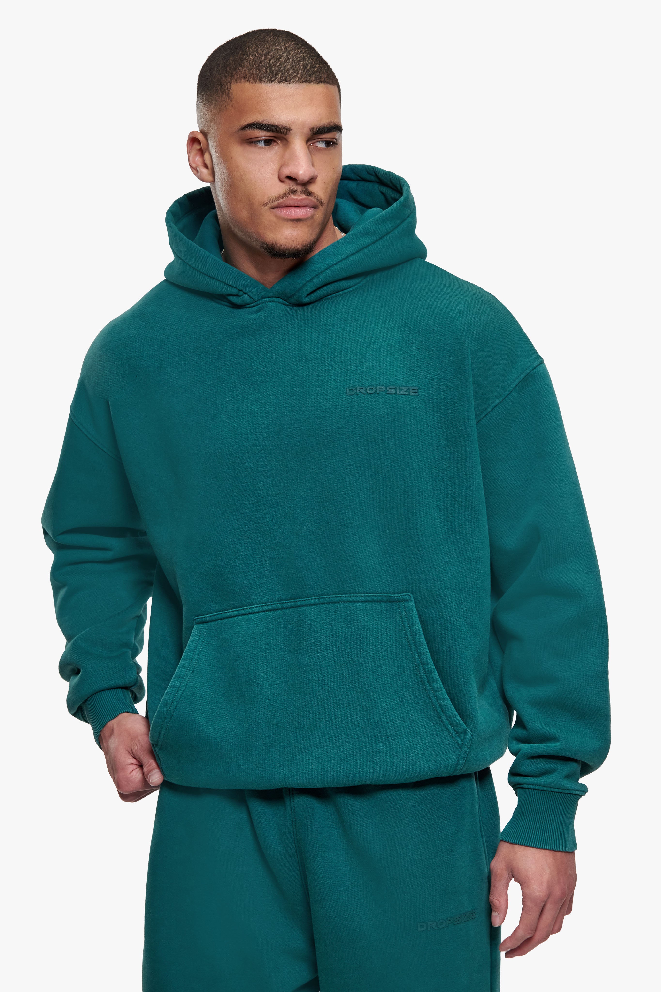 HD LOGO HOODIE WASHED TEAL GREEN