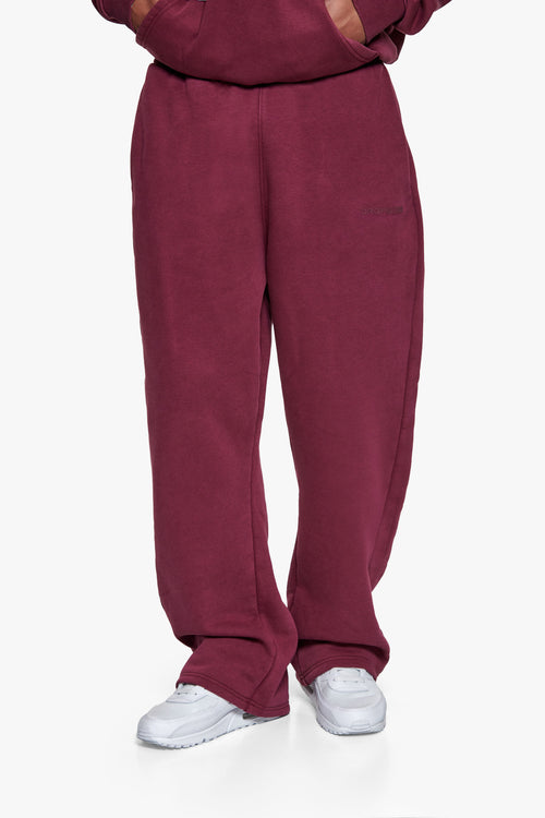 HD LOGO OPEN LEG JOGGER WASHED WINE RED