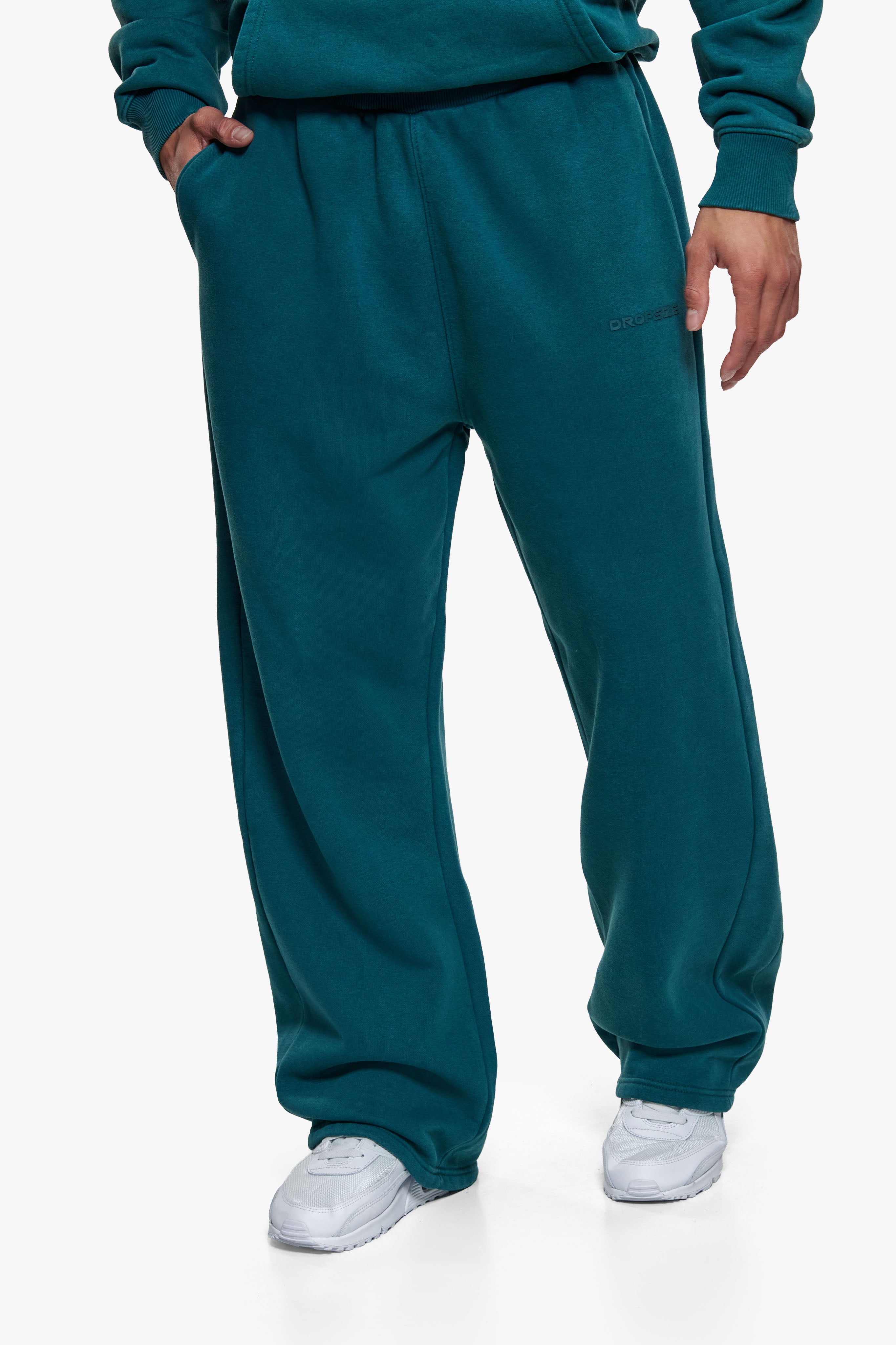 HD LOGO OPEN LEG JOGGER WASHED TEAL GREEN