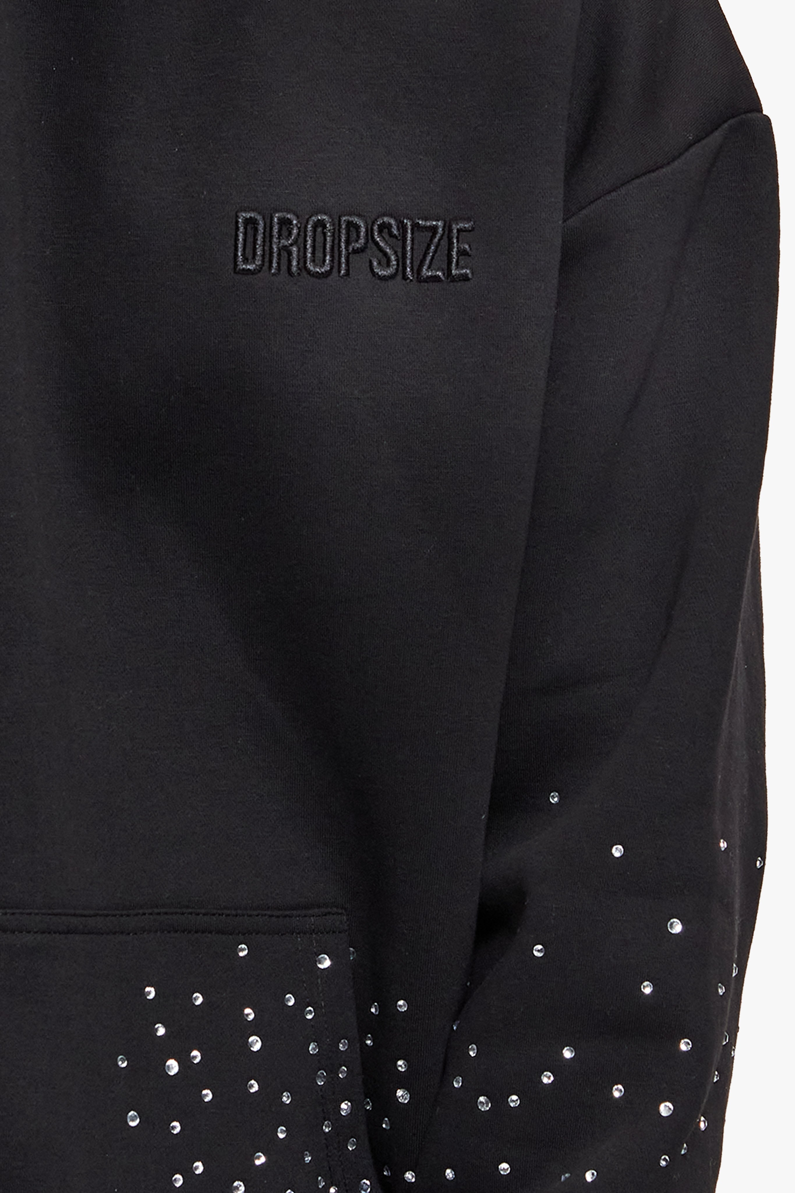 RHINESTONE HOODIE  BLACK