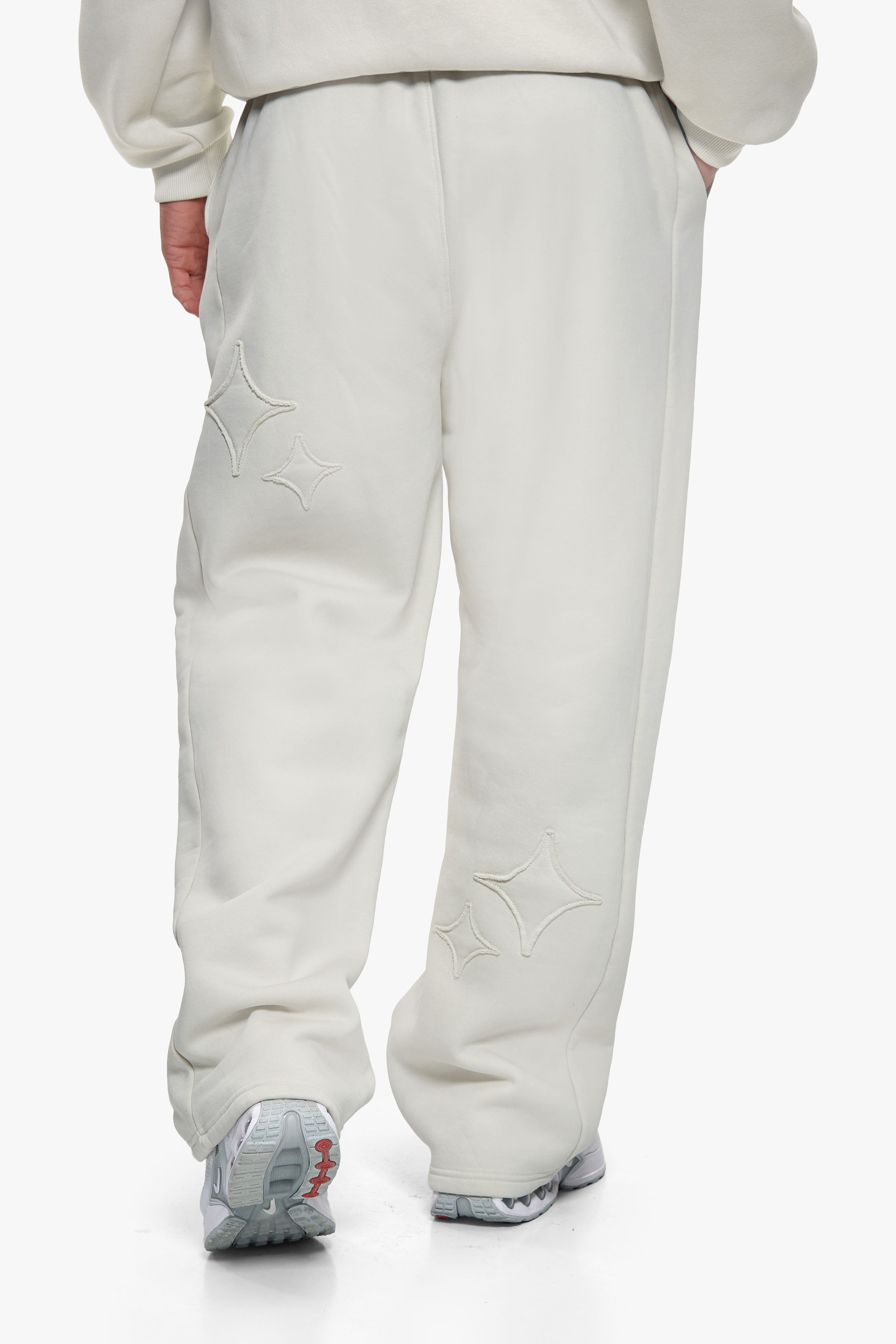 STAR PATCH OPEN LEG JOGGER ACID WASHED GREY