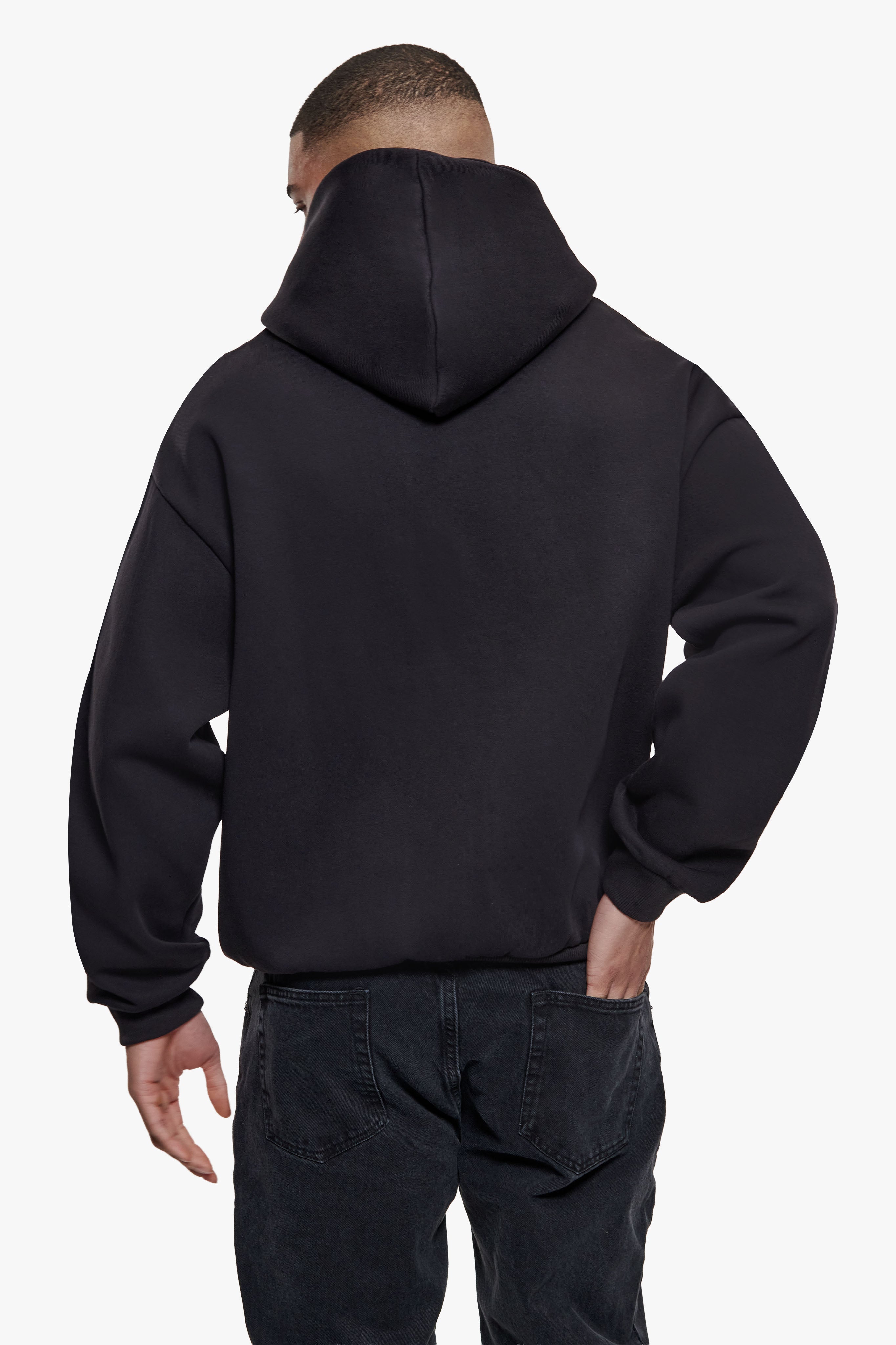 ESSENTIAL BOXY ZIP HOODIE WASHED ANTRACITE