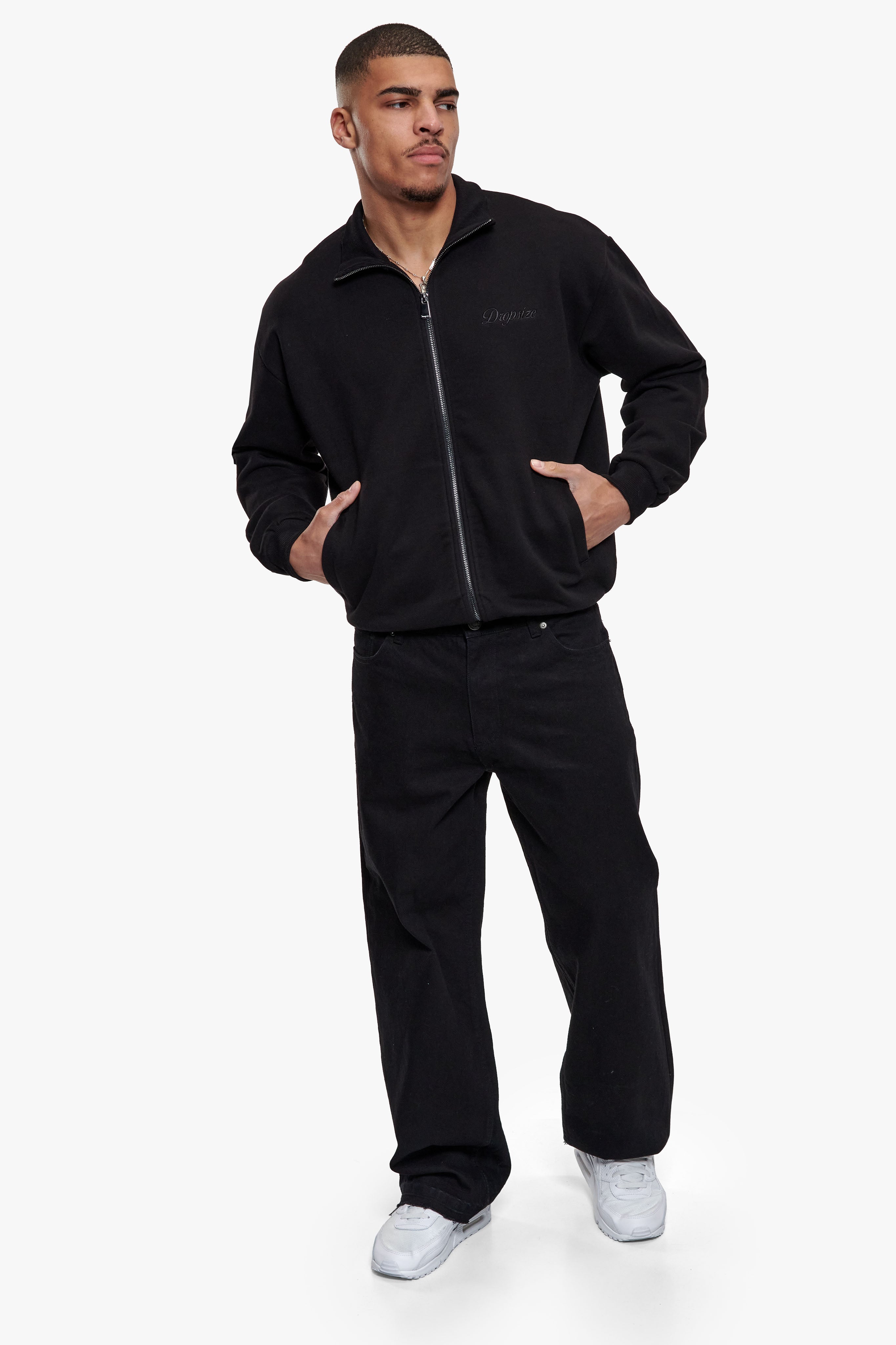 3D LOGO ZIPPER JACKET BLACK