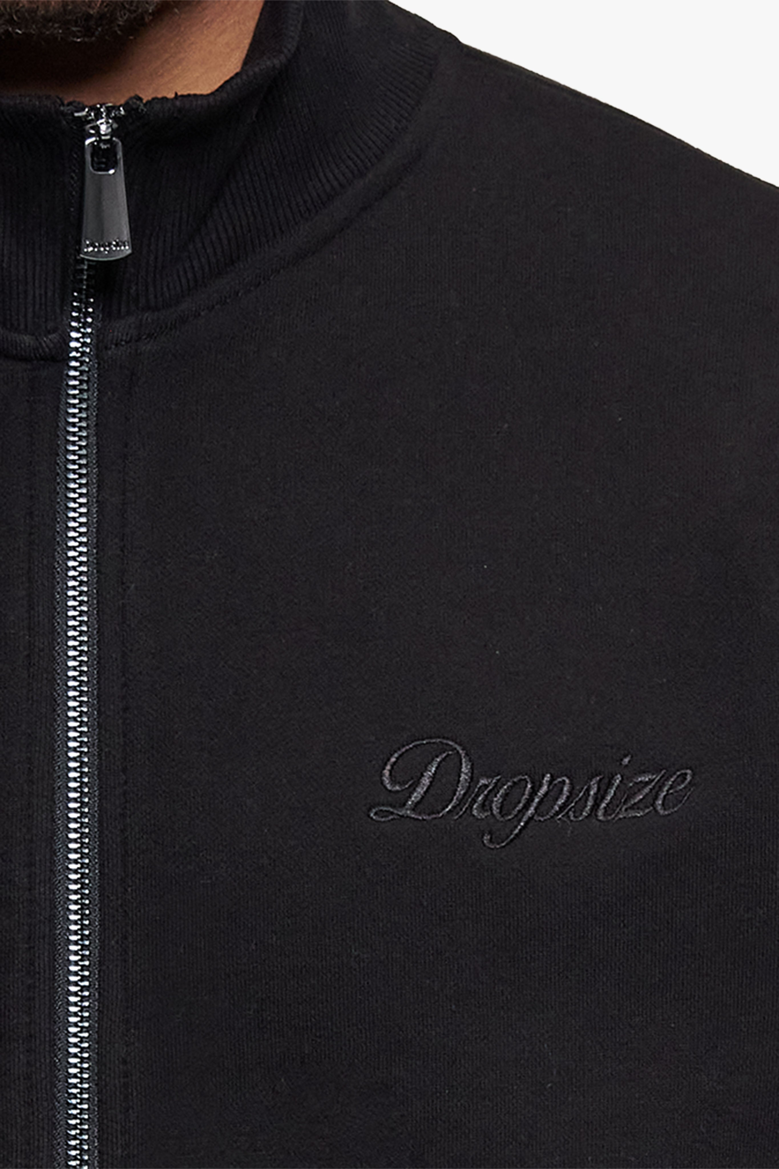 3D LOGO ZIPPER JACKET BLACK