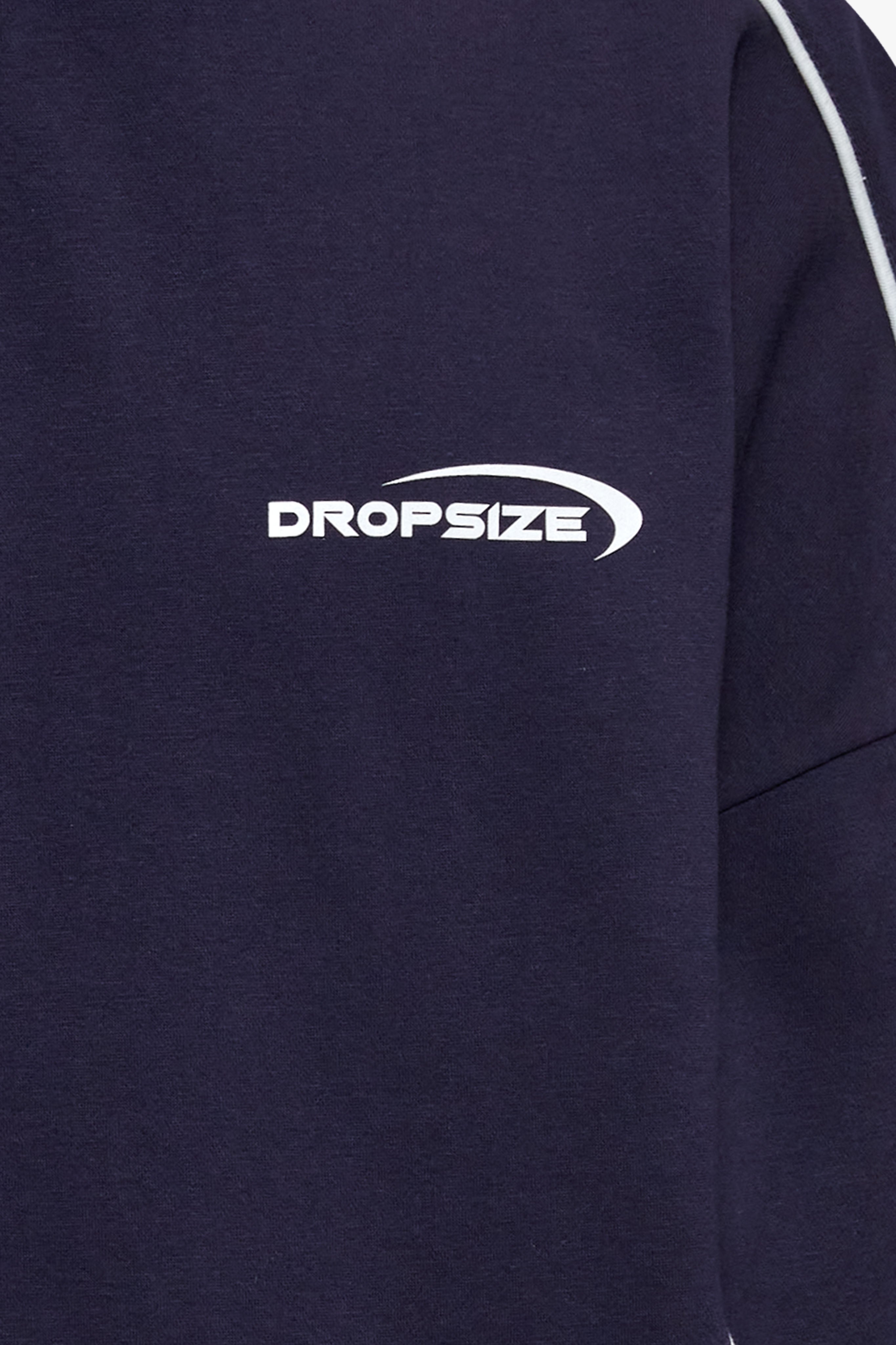 BOXY PIPING HOODIE NAVY BLUE