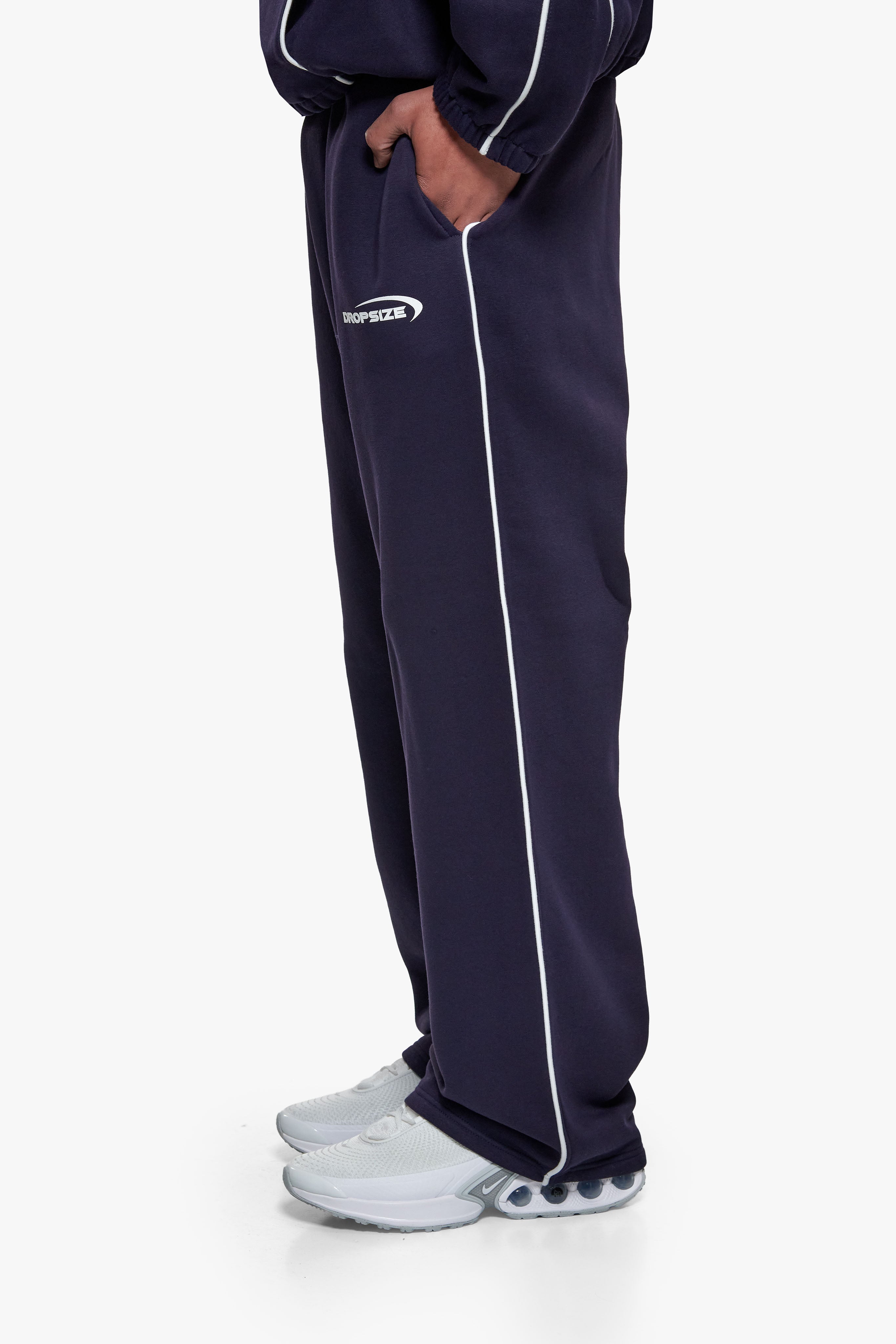 PIPING OPEN LEG JOGGER NAVY BLUE