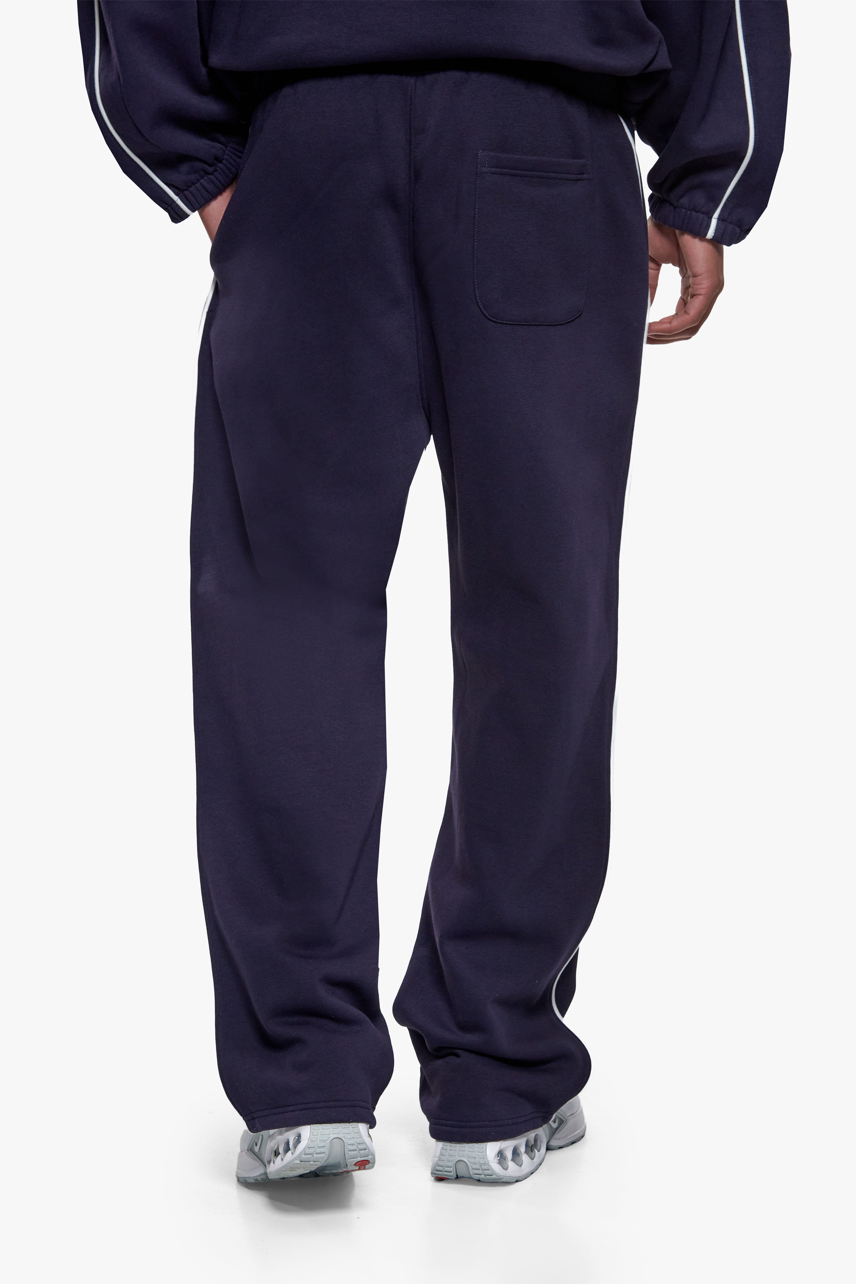 PIPING OPEN LEG JOGGER NAVY BLUE