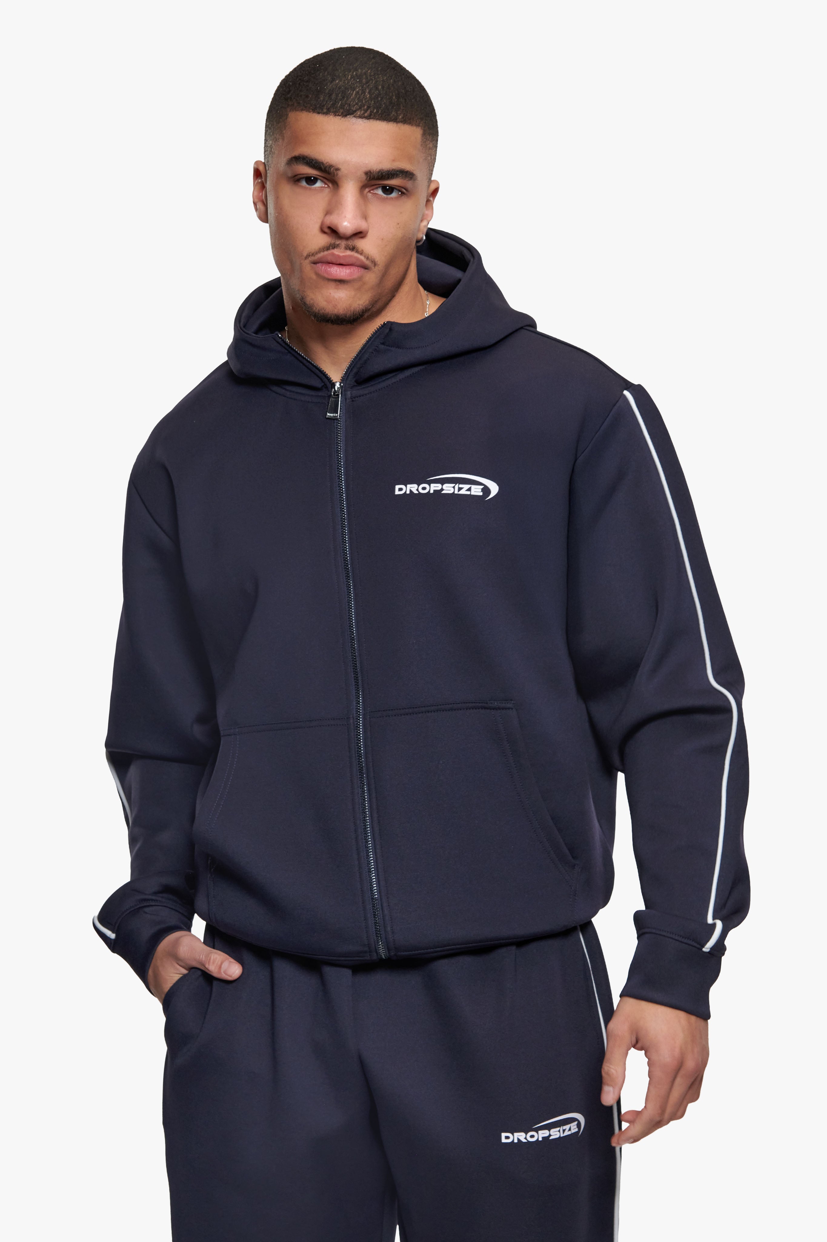 SCUBA ZIP HOODIE NAVY BLUE
