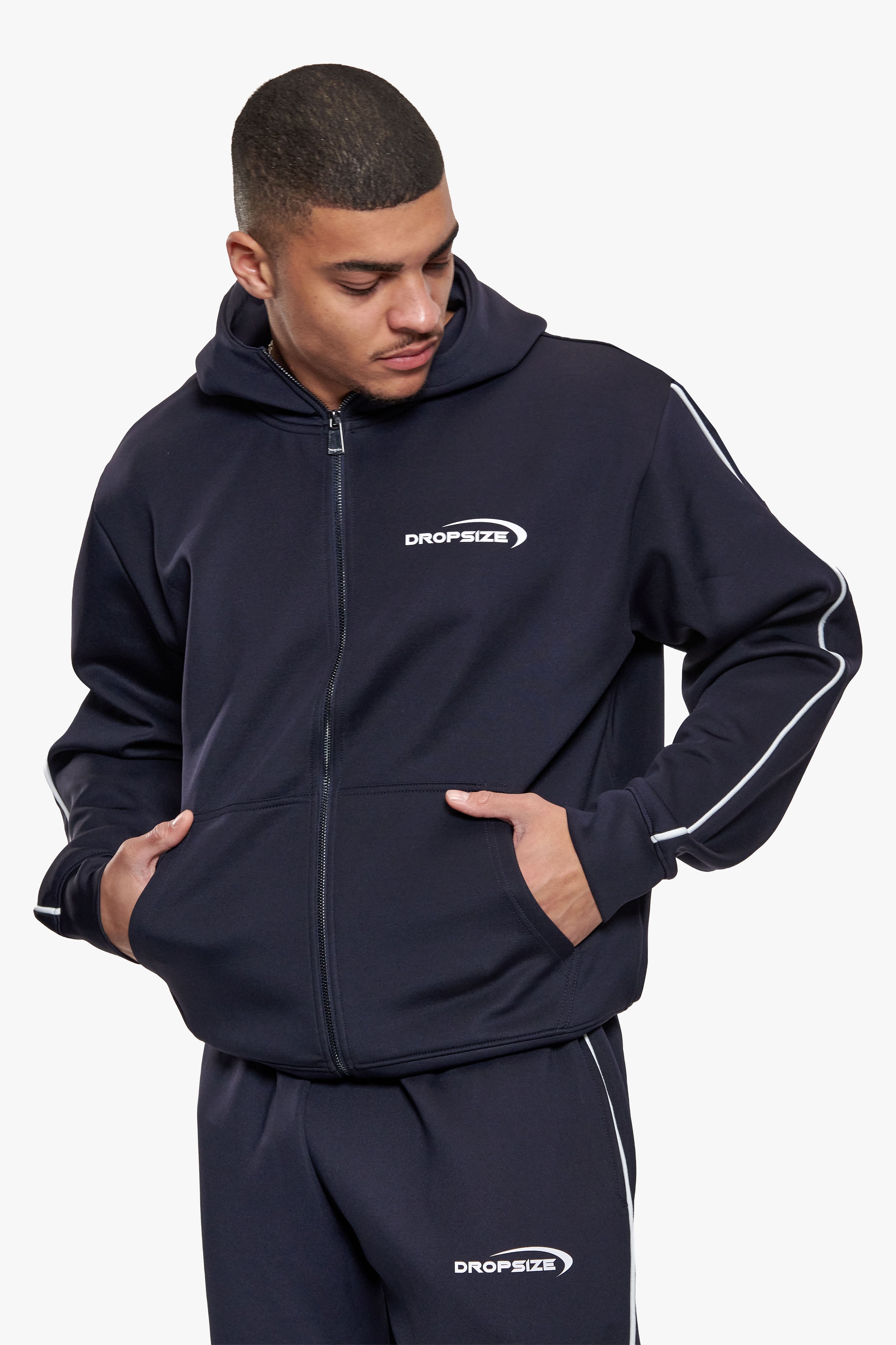 SCUBA ZIP HOODIE NAVY BLUE