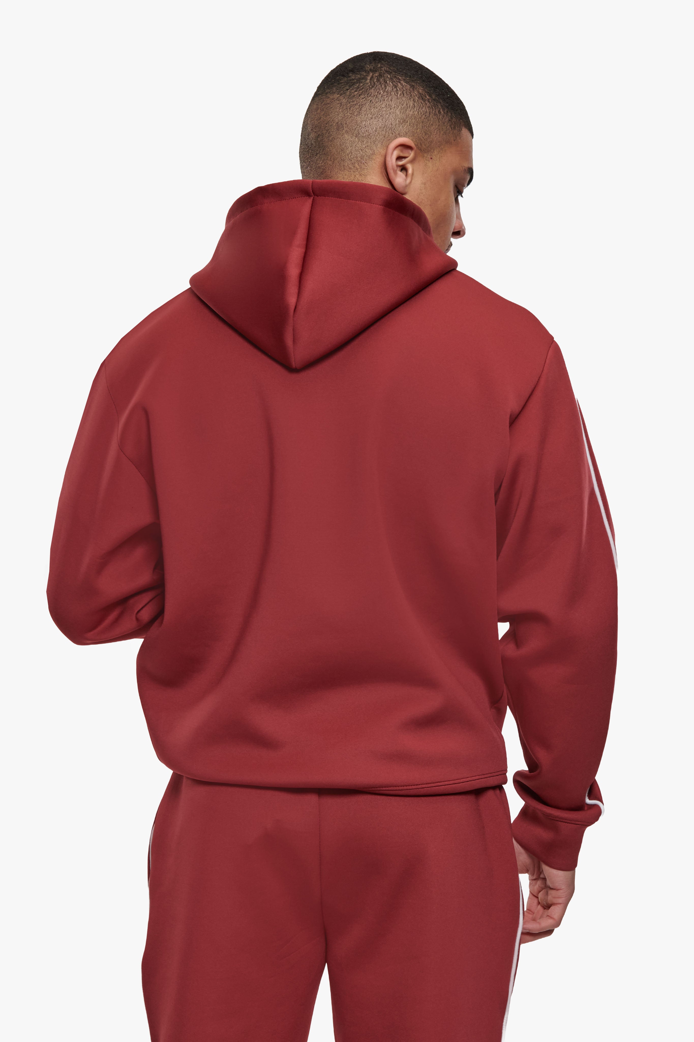 SCUBA ZIP HOODIE BURGUNDY RED