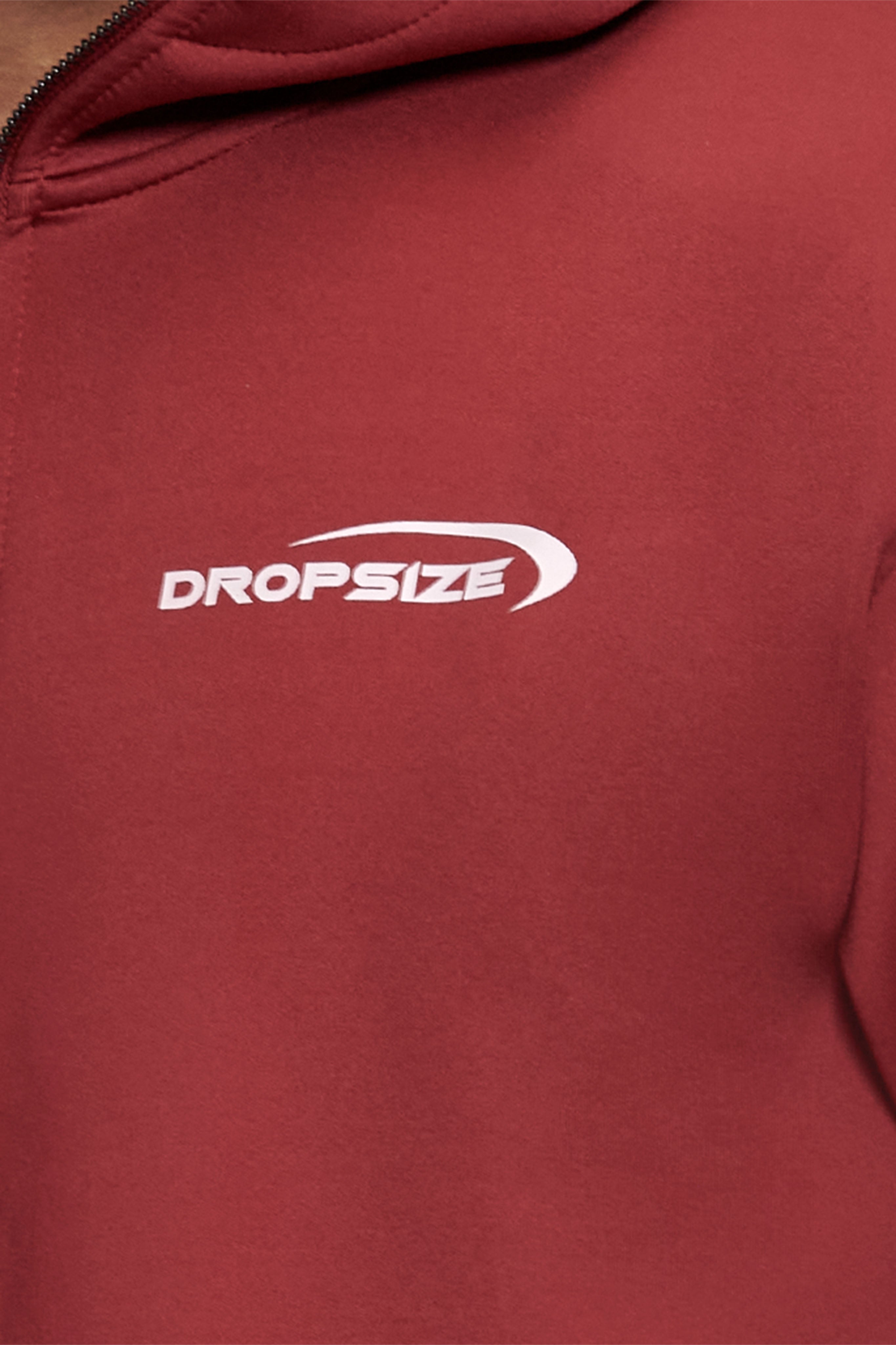 SCUBA ZIP HOODIE BURGUNDY RED