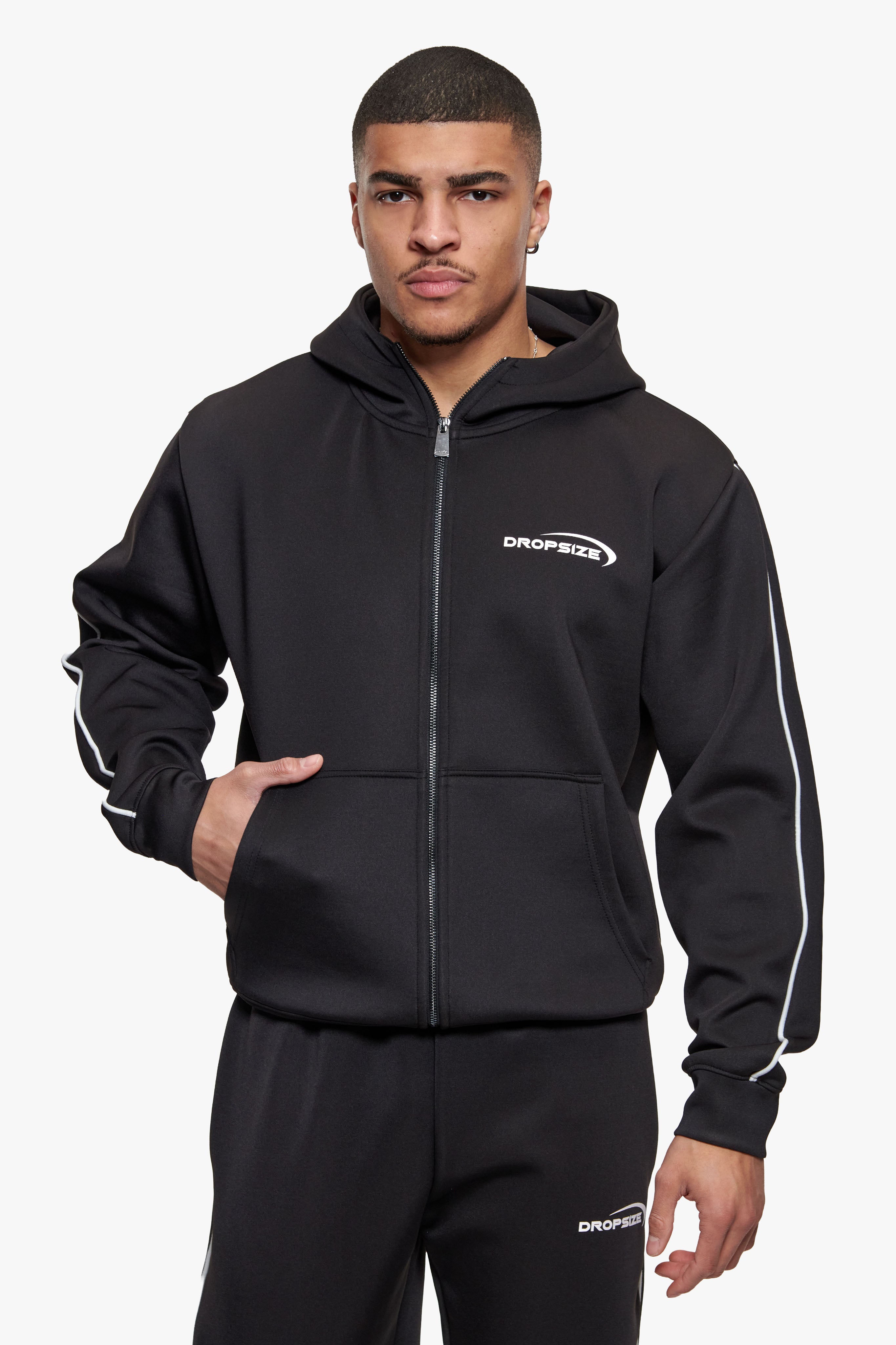 SCUBA ZIP HOODIE BLACK