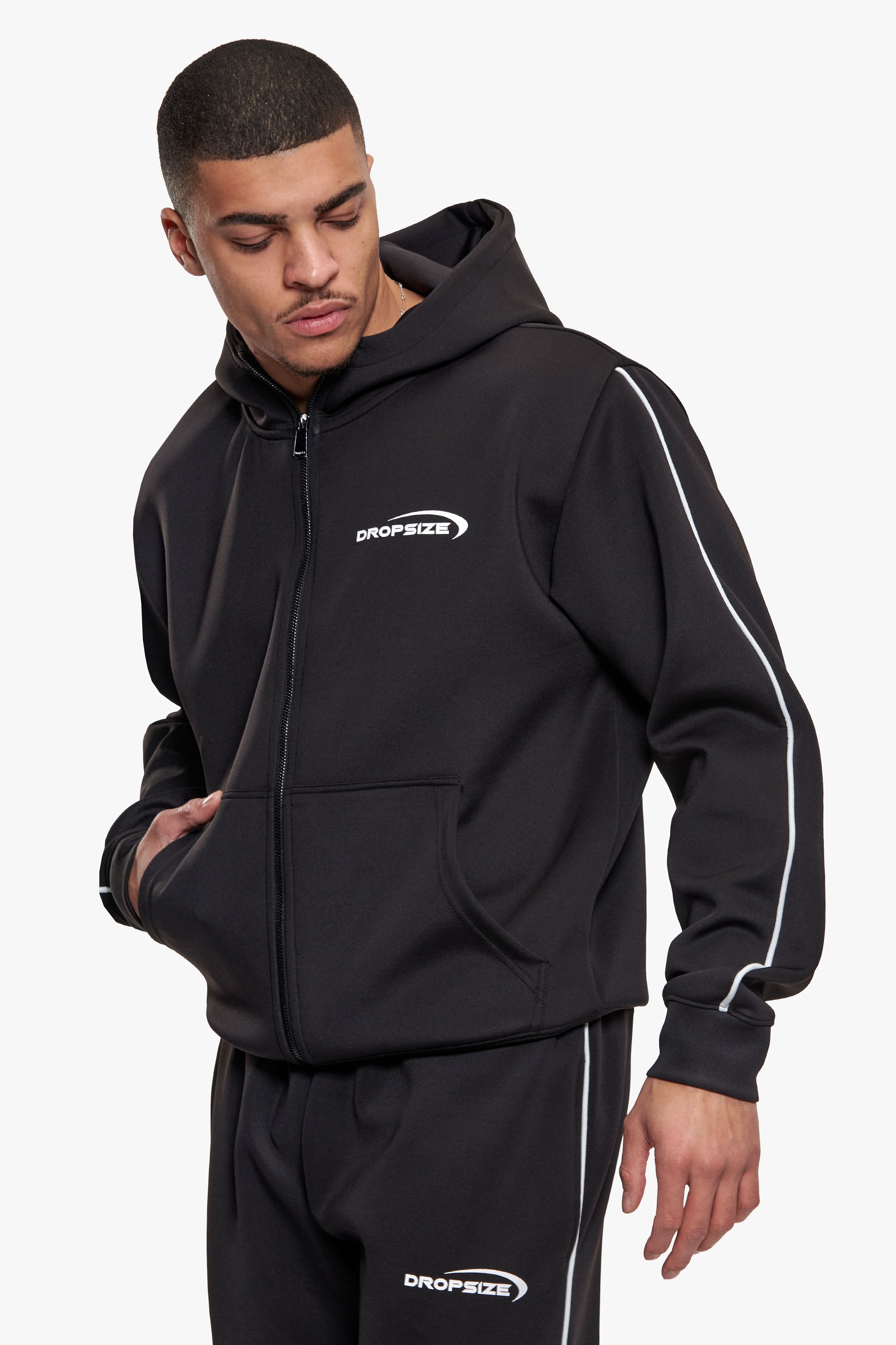 SCUBA ZIP HOODIE BLACK
