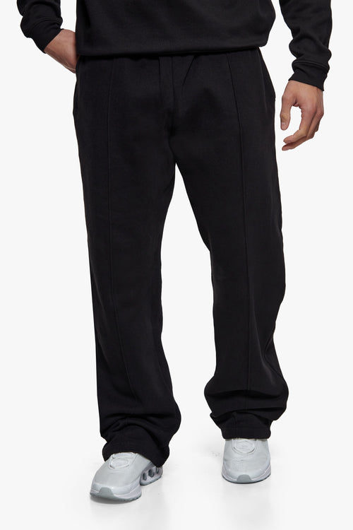 URBAN PINTUCK OPEN LEG JOGGER BLACK
