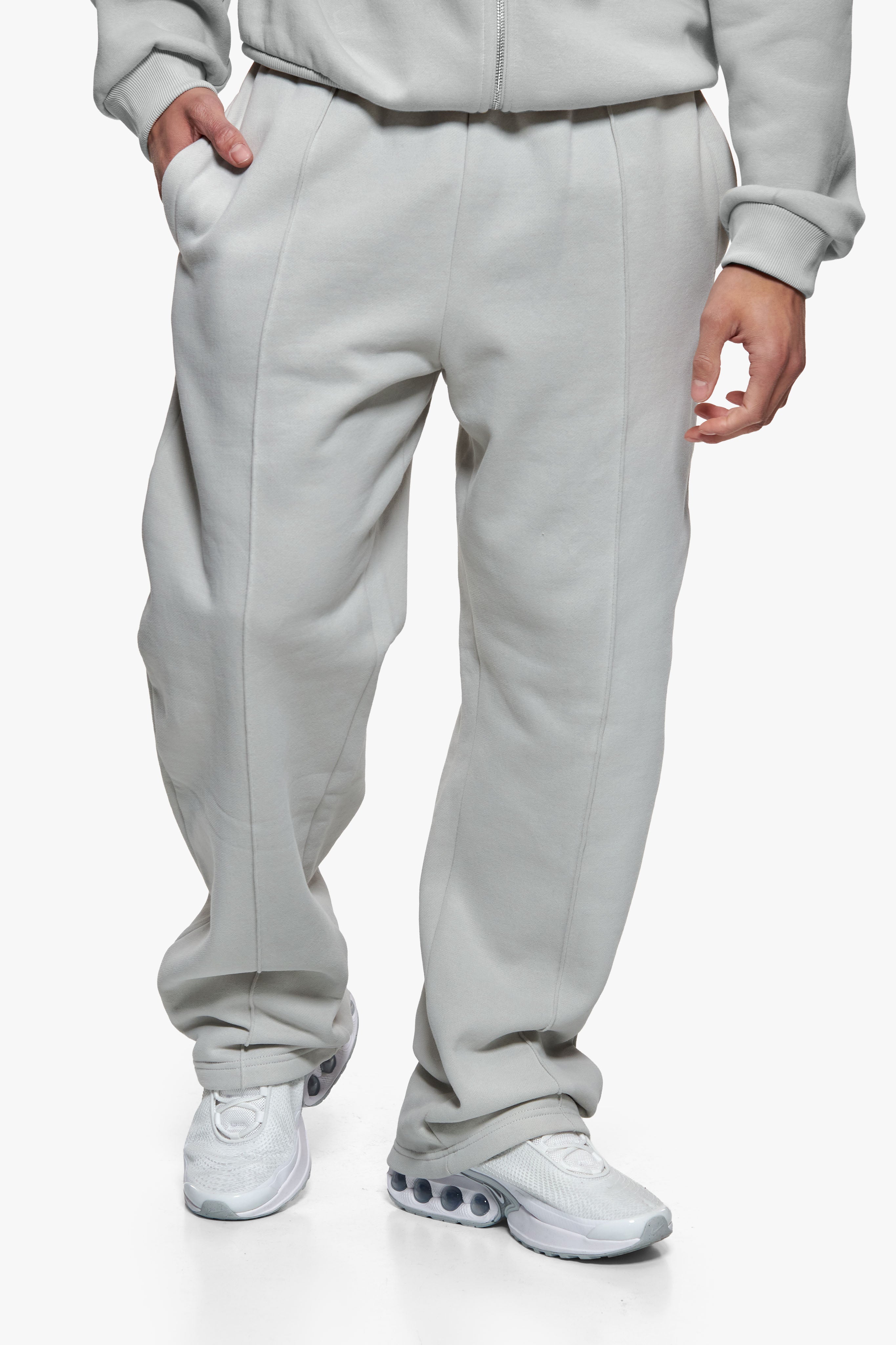 URBAN PINTUCK OPEN LEG JOGGER LIGHT GREY